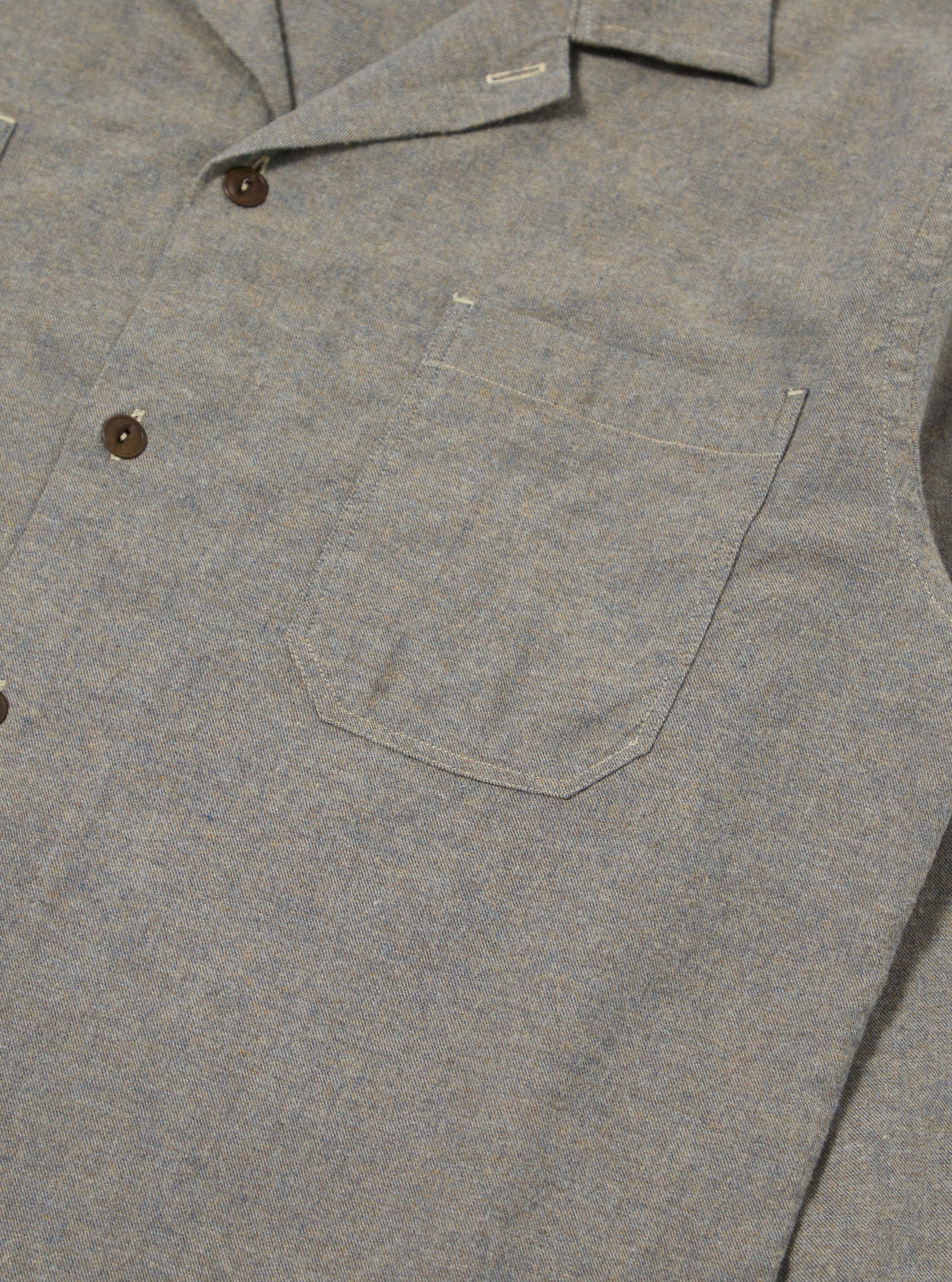 Brown Brushed Flannel Work Shirt
