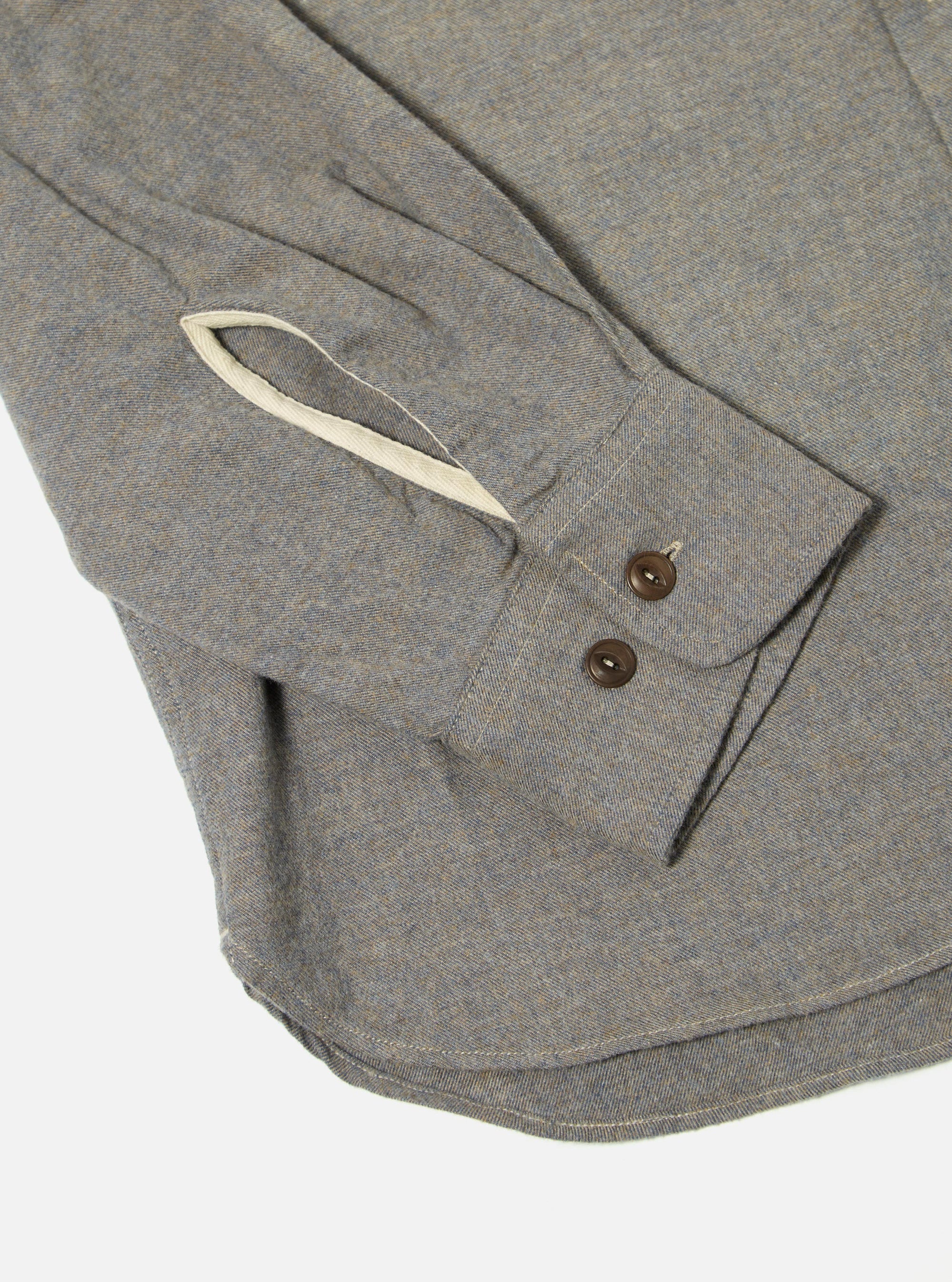 Brown Brushed Flannel Work Shirt