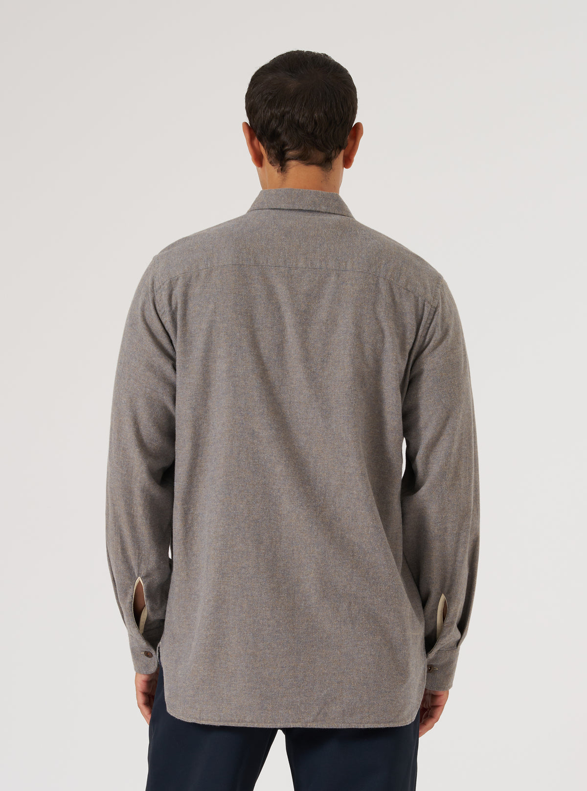 Brown Brushed Flannel Work Shirt