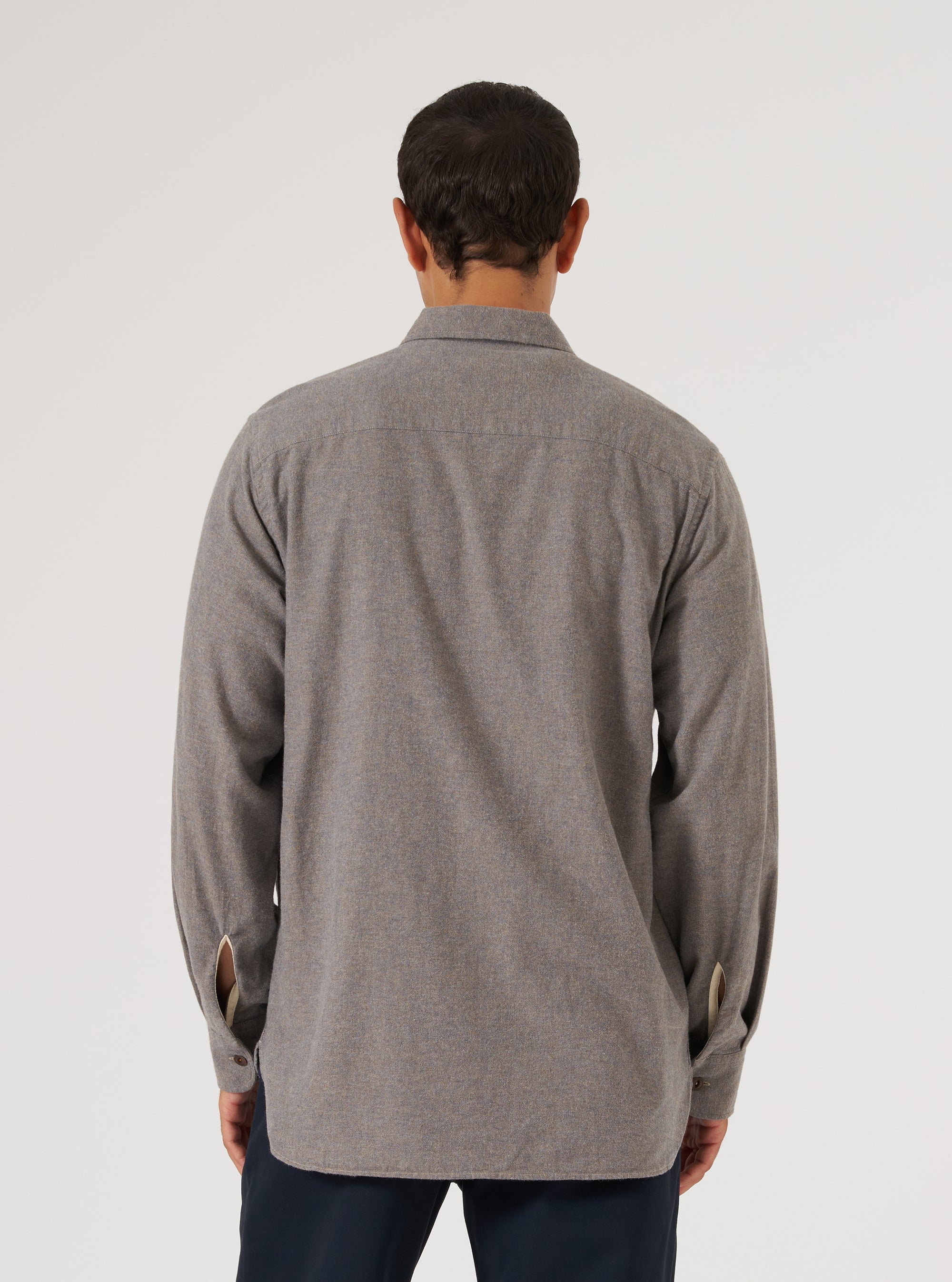 Brown Brushed Flannel Work Shirt