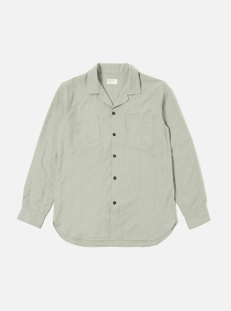 Grey Brushed Flannel Work Shirt