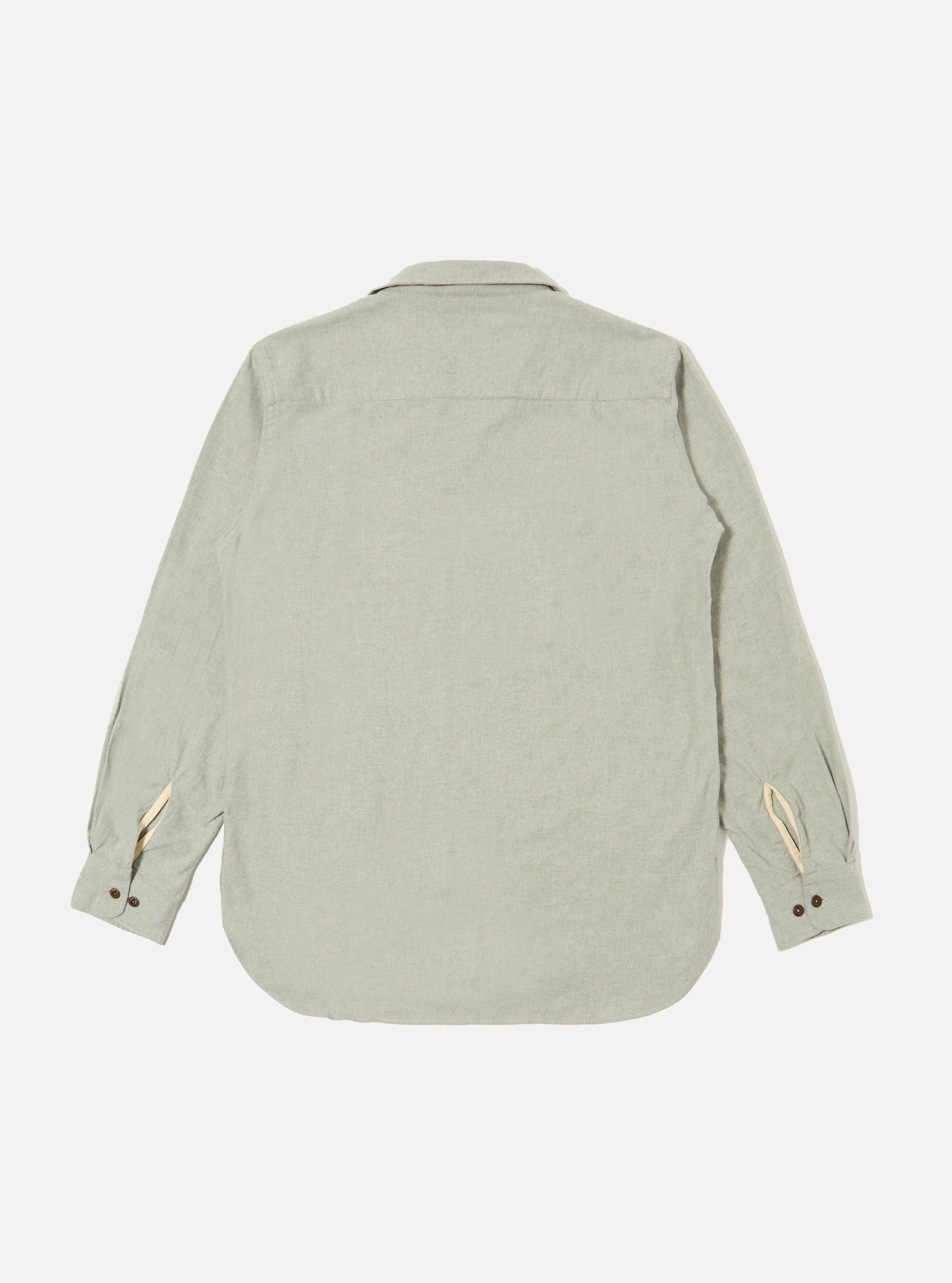 Grey Brushed Flannel Work Shirt