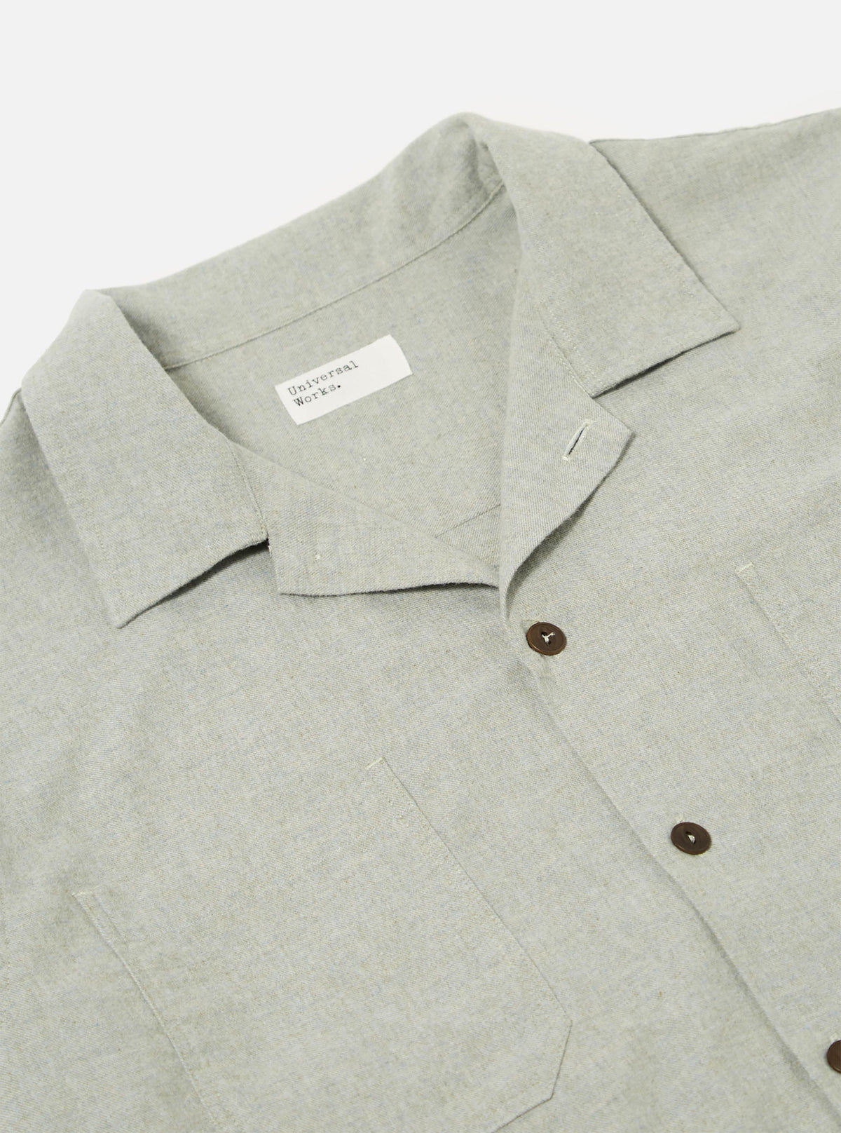 Grey Brushed Flannel Work Shirt