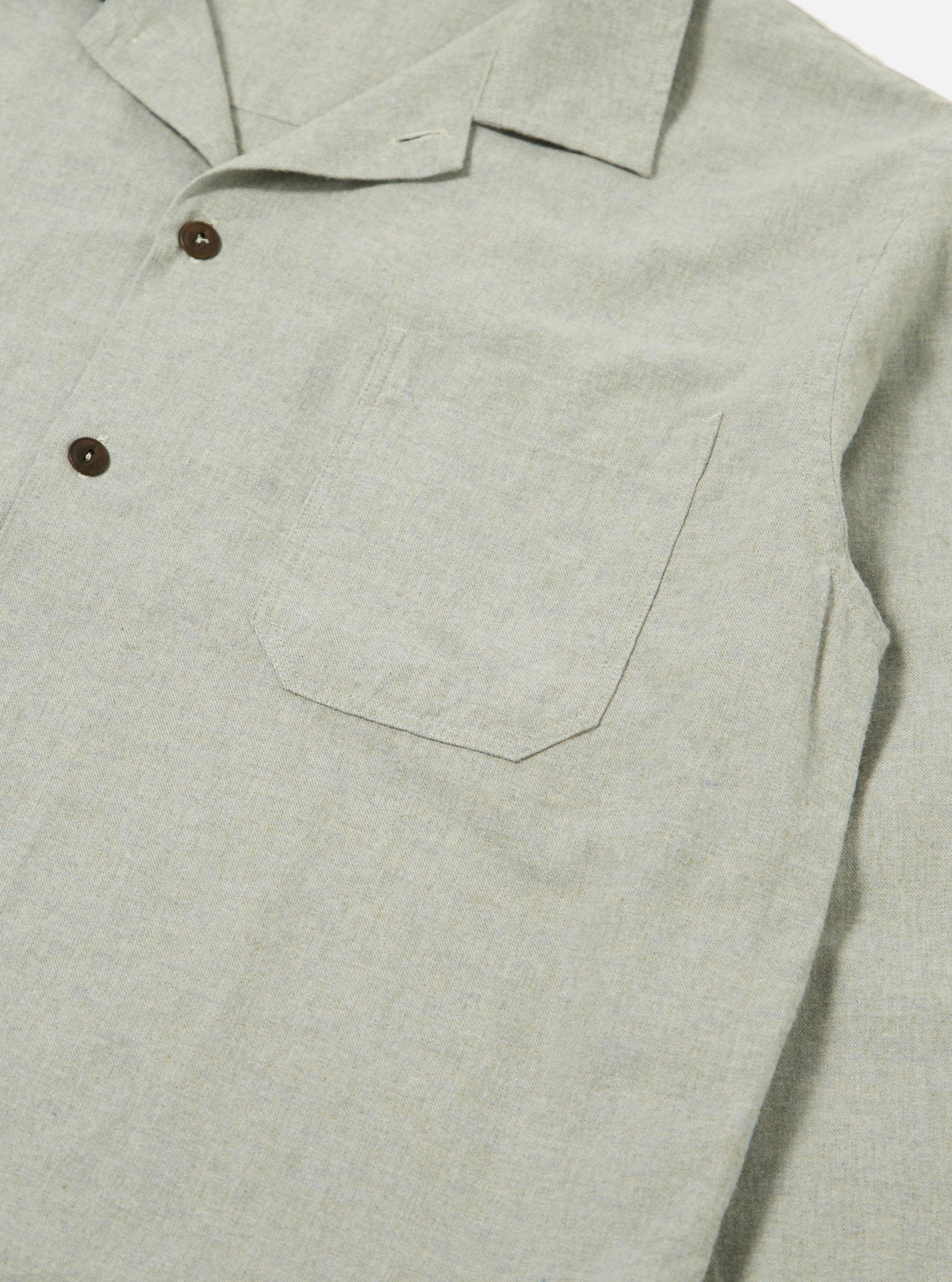 Grey Brushed Flannel Work Shirt