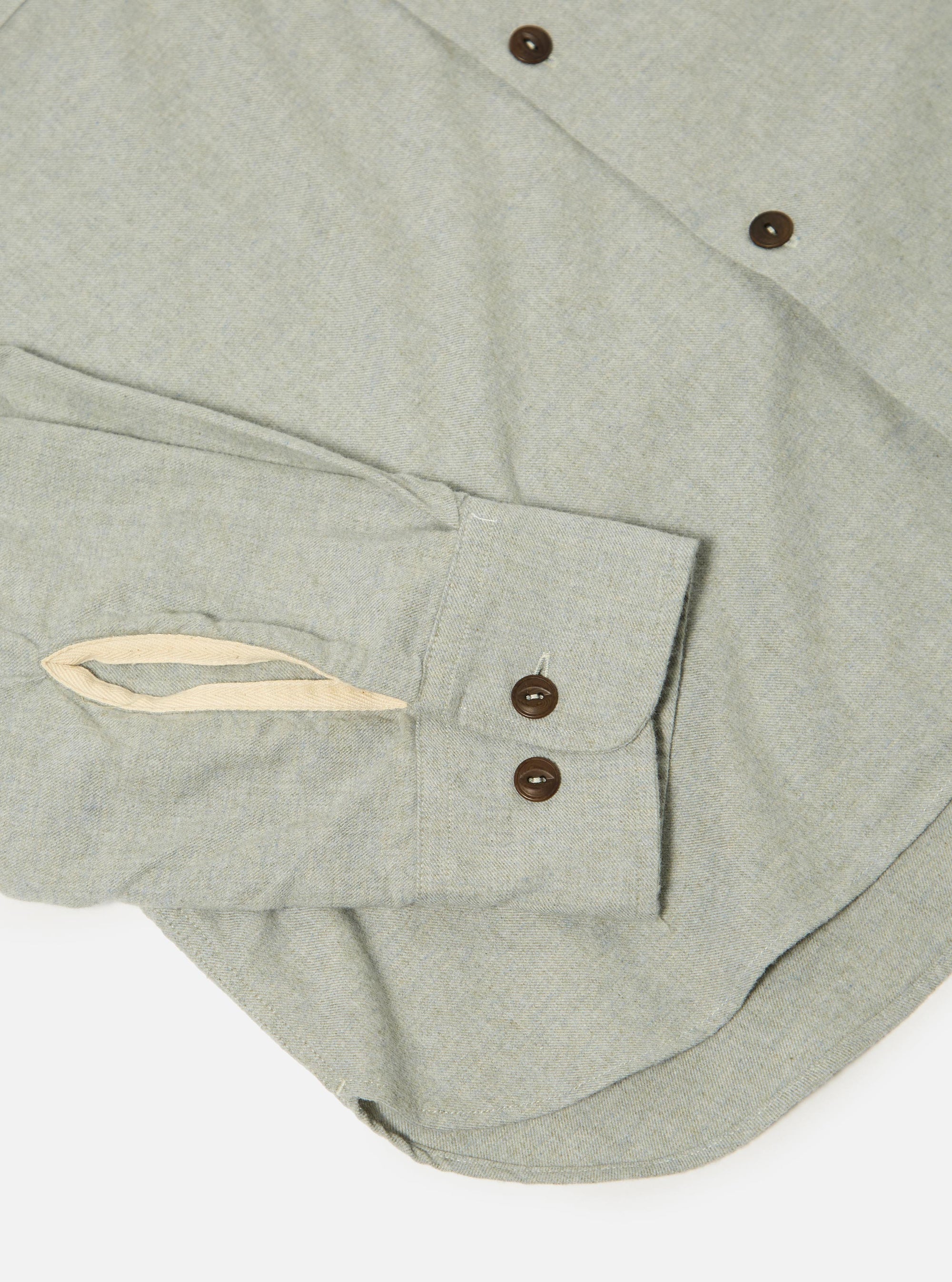 Grey Brushed Flannel Work Shirt