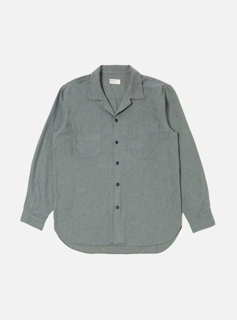 Navy Brushed Flannel Work Shirt