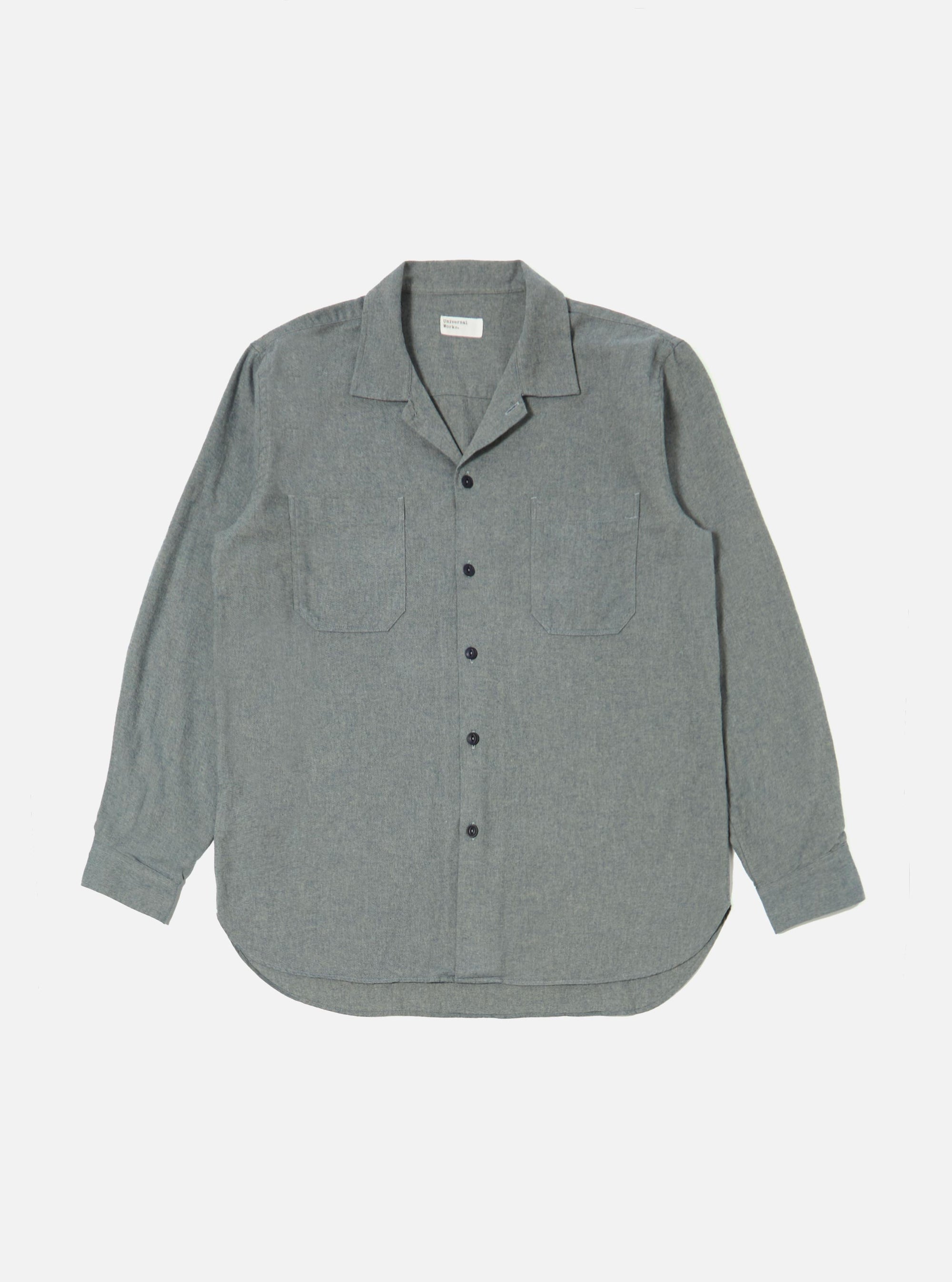 Navy Brushed Flannel Work Shirt