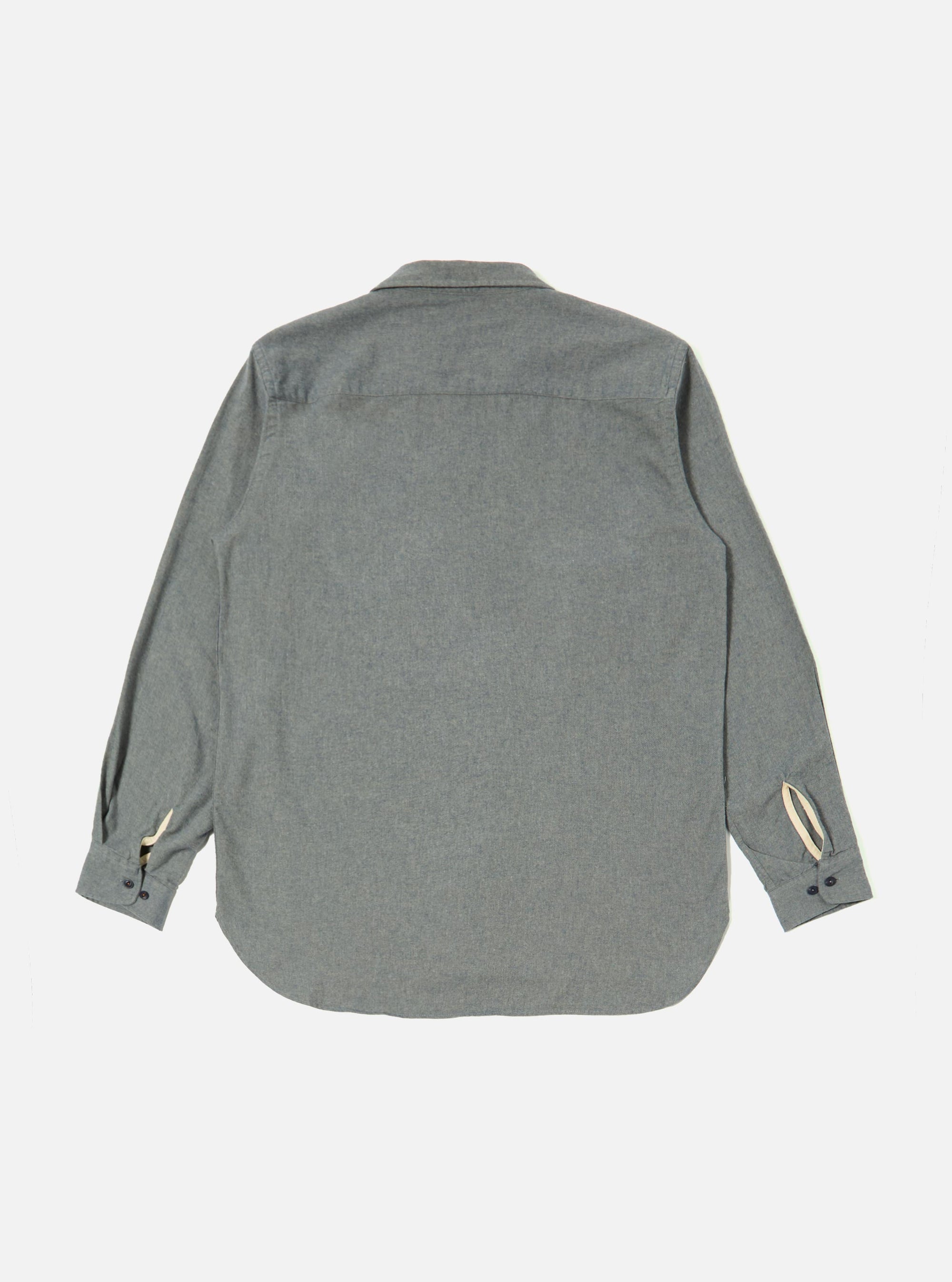 Navy Brushed Flannel Work Shirt
