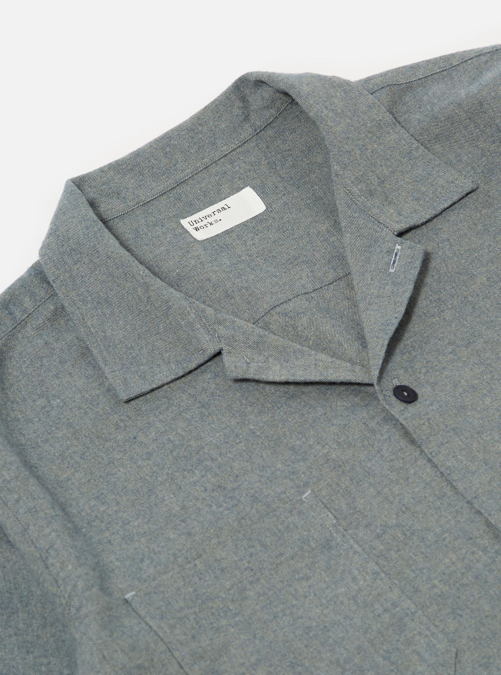 Navy Brushed Flannel Work Shirt