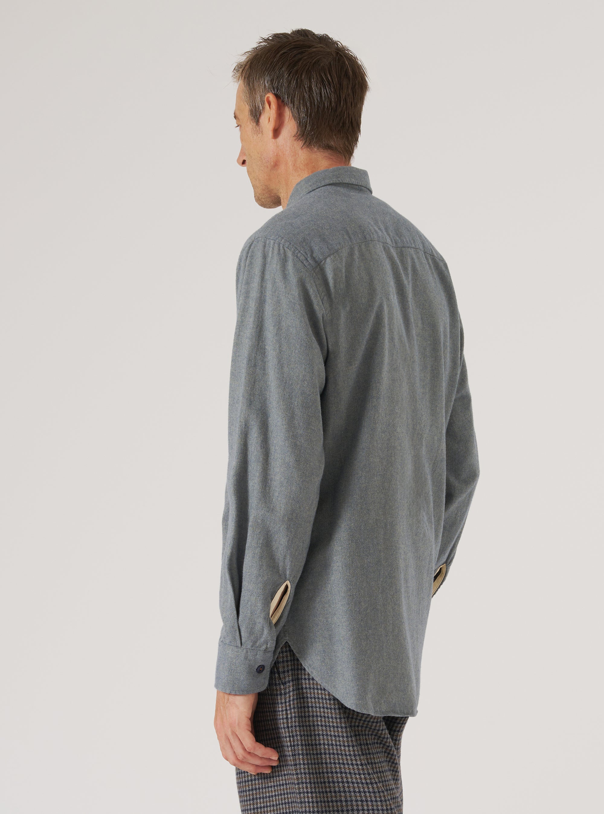 Navy Brushed Flannel Work Shirt