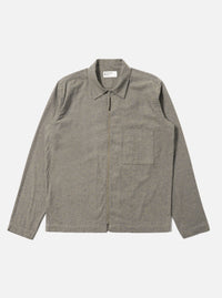 Brown Brushed Flannel Zip Shirt