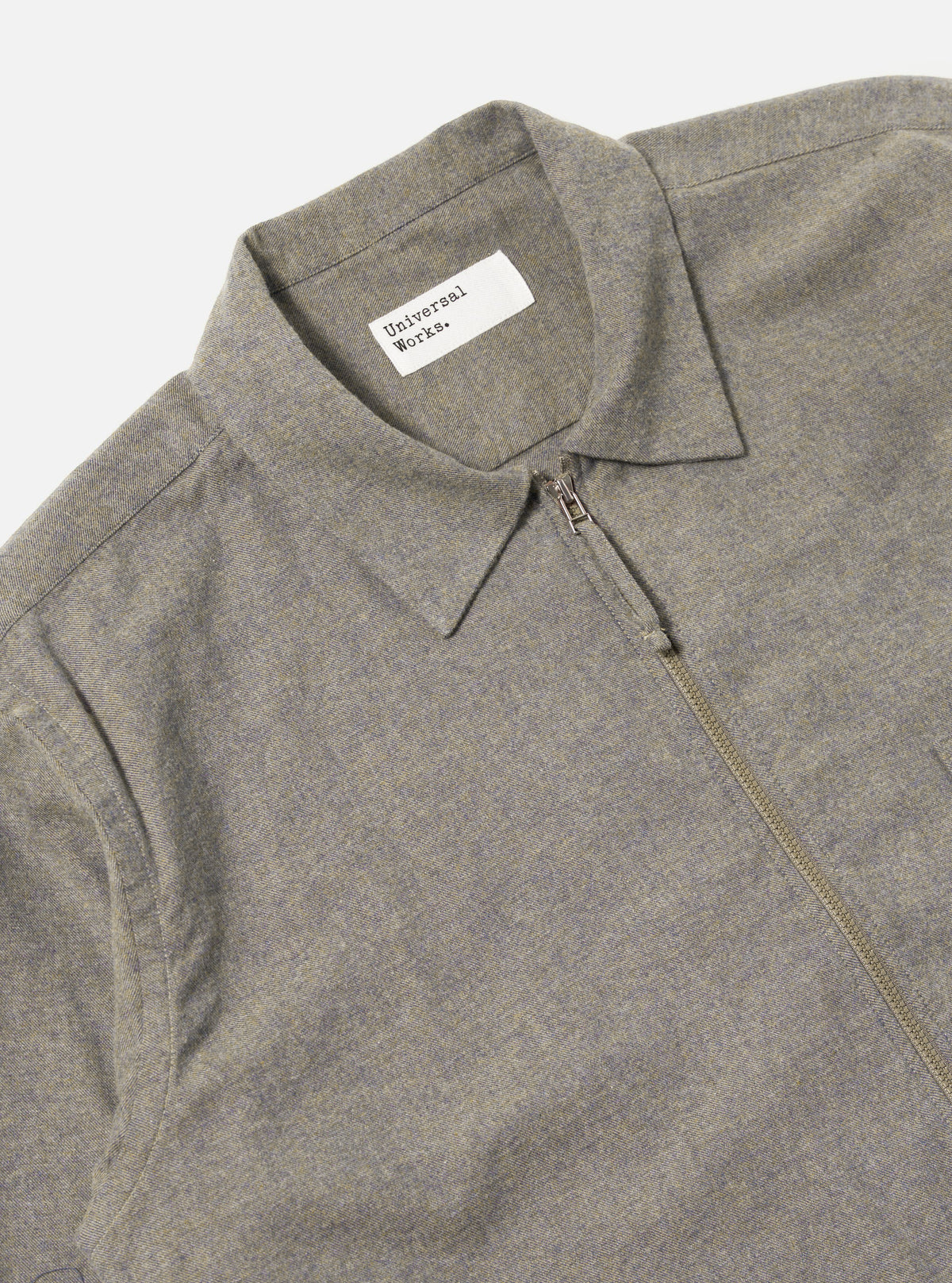 Brown Brushed Flannel Zip Shirt