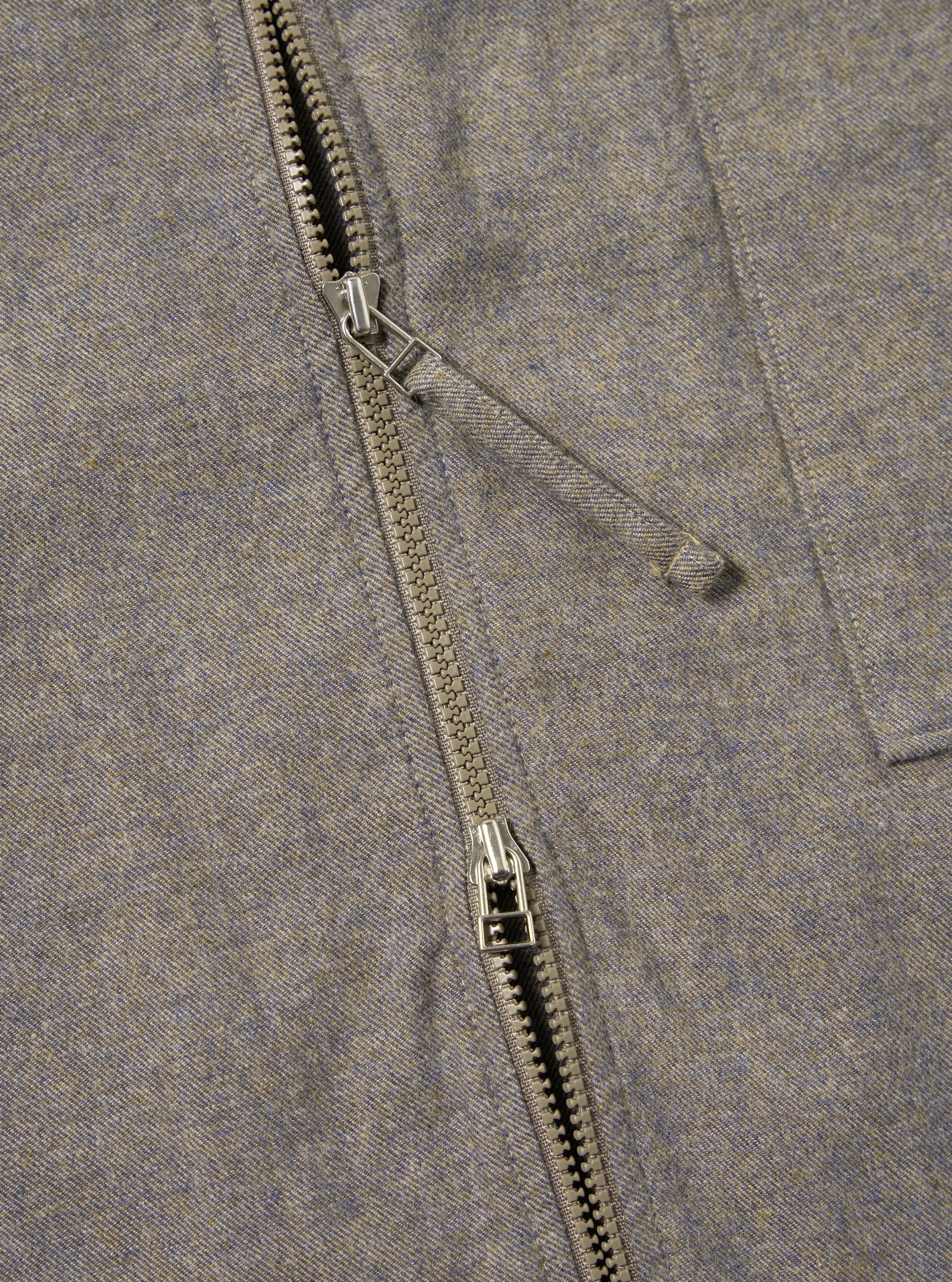 Brown Brushed Flannel Zip Shirt