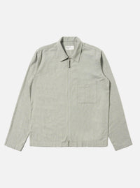 Grey Brushed Flannel Zip Shirt
