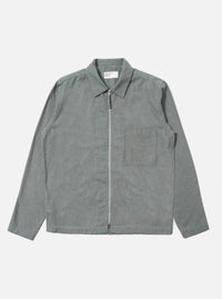 Navy Brushed Flannel Zip Shirt