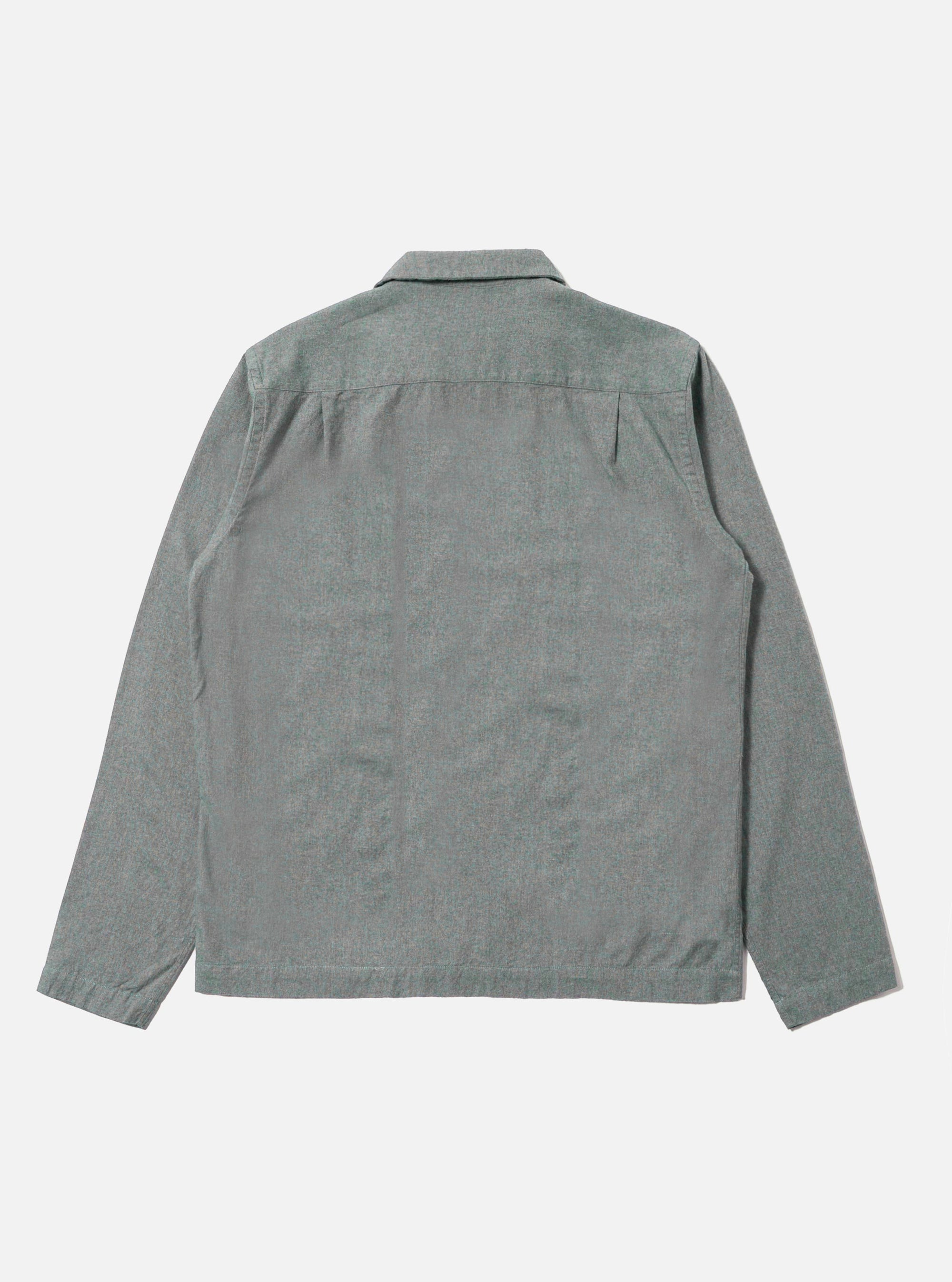 Navy Brushed Flannel Zip Shirt
