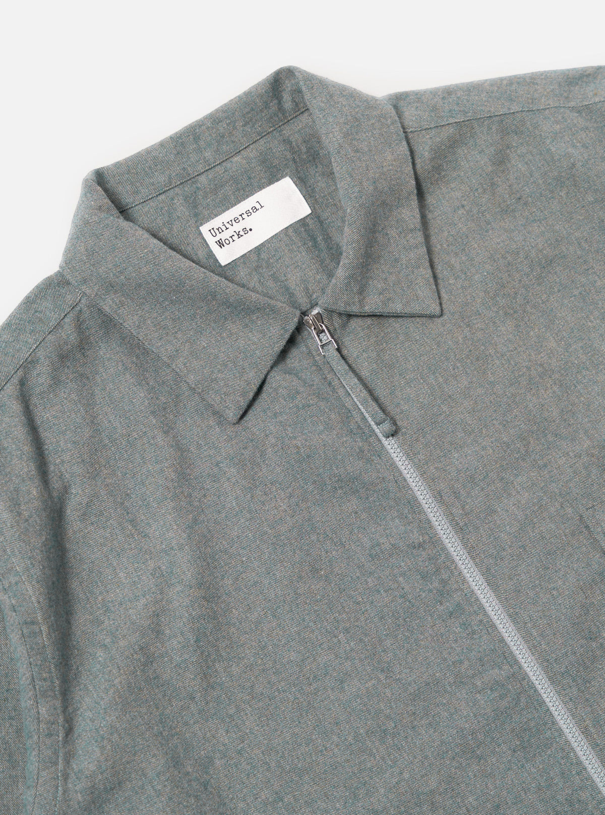 Navy Brushed Flannel Zip Shirt