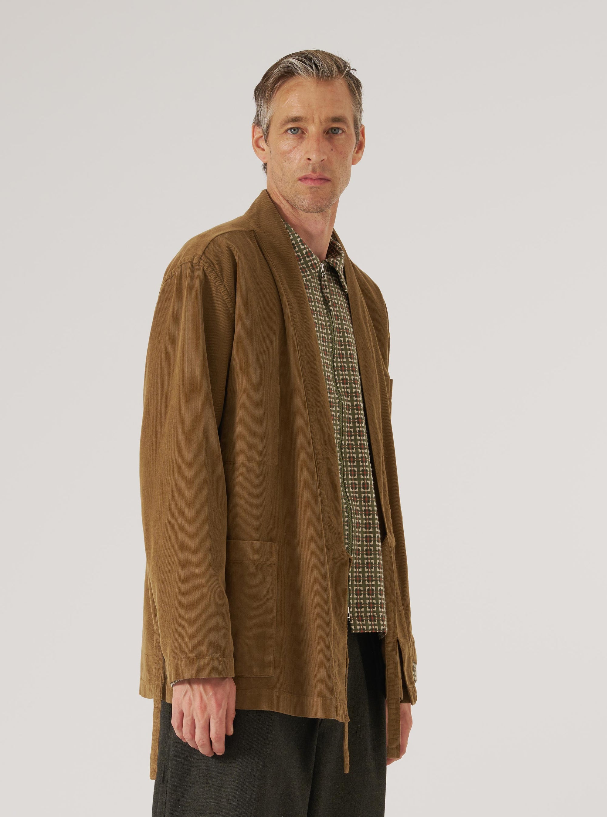 Khaki Fine Cord Kyoto Work Jacket