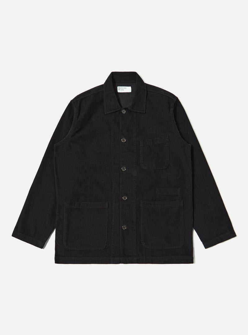 Black Fine Cord Bakers Overshirt