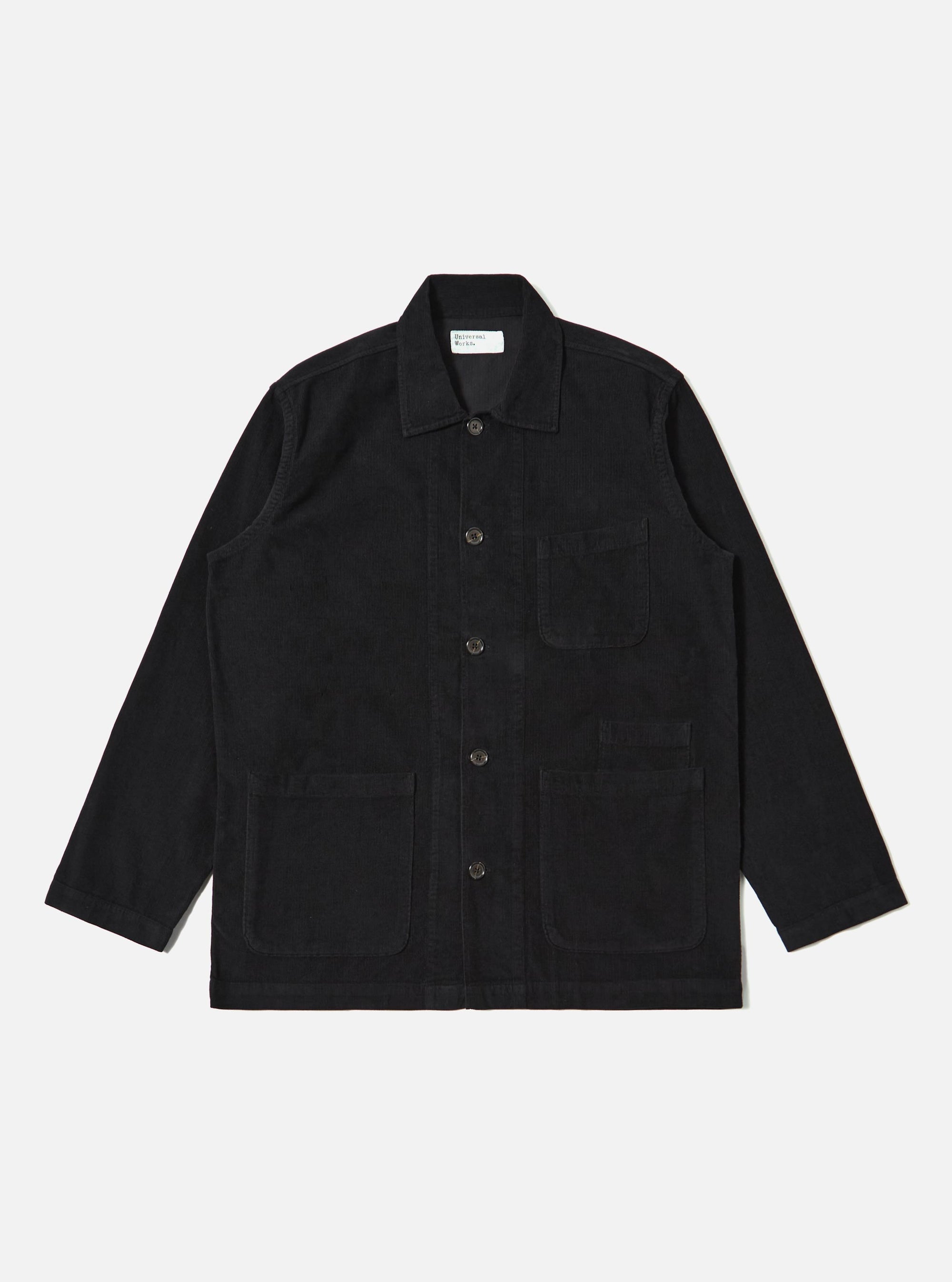 Black Fine Cord Bakers Overshirt