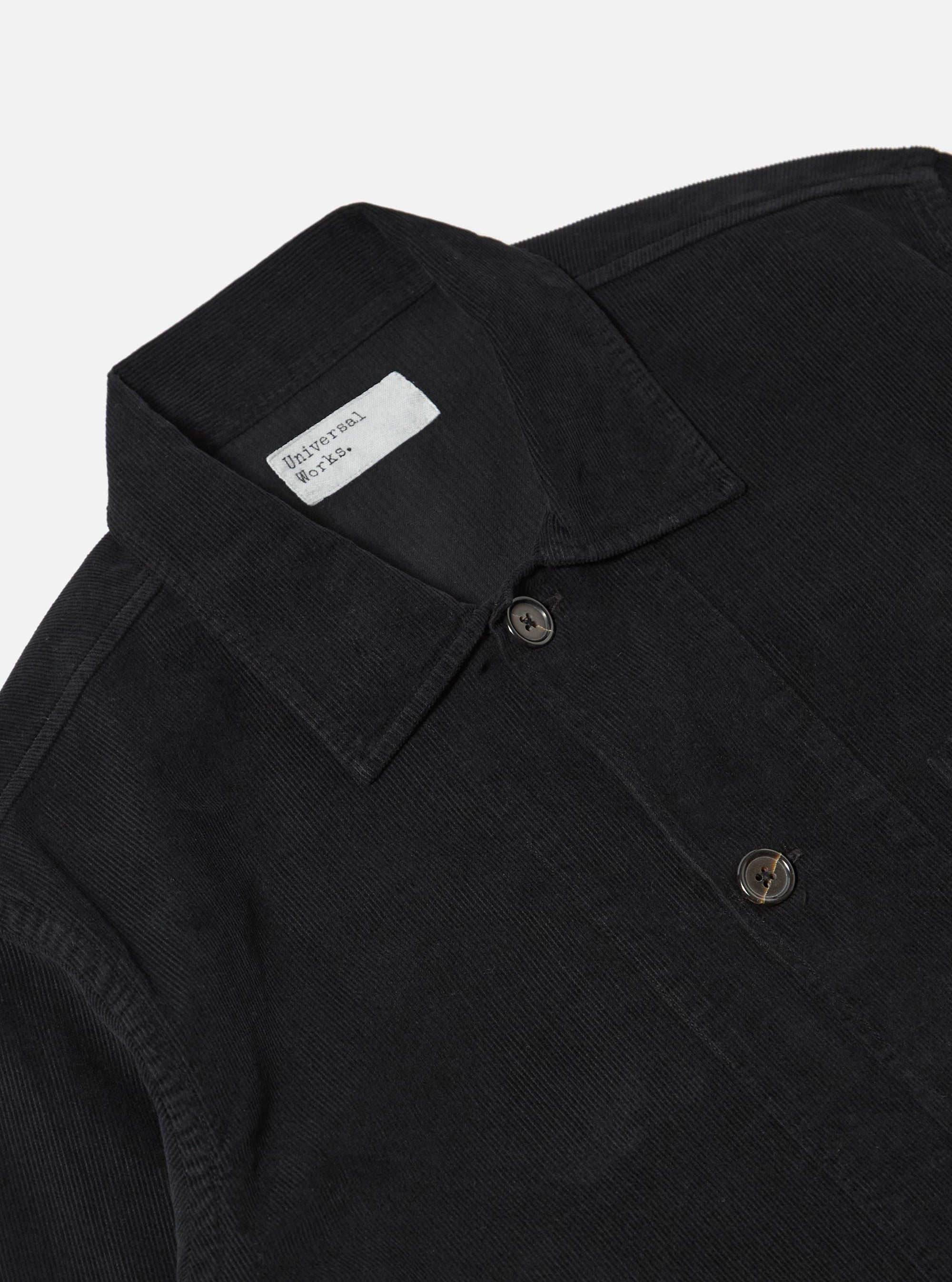 Black Fine Cord Bakers Overshirt