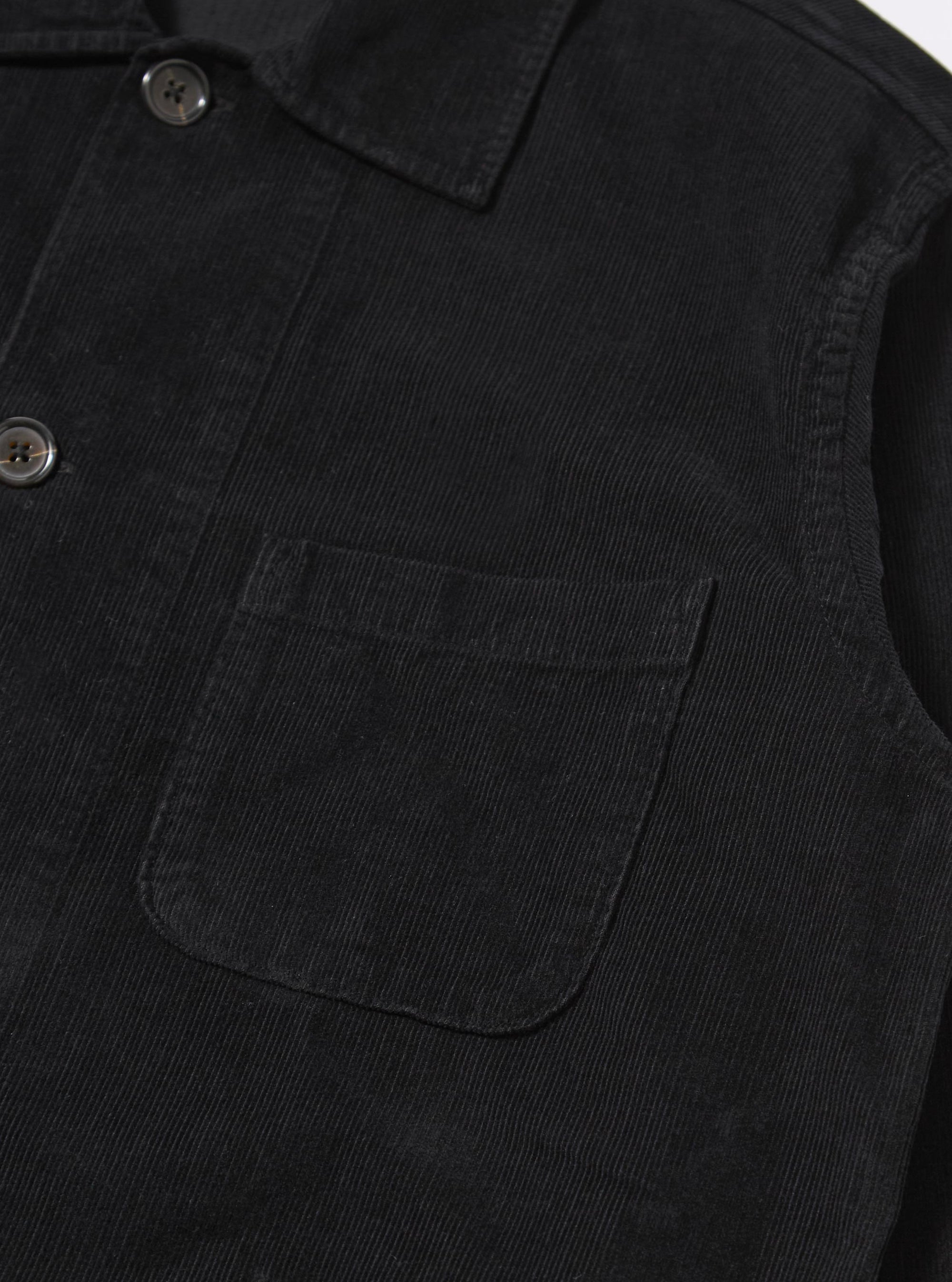 Black Fine Cord Bakers Overshirt