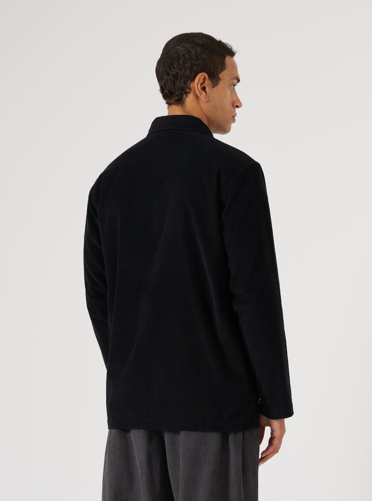 Black Fine Cord Bakers Overshirt