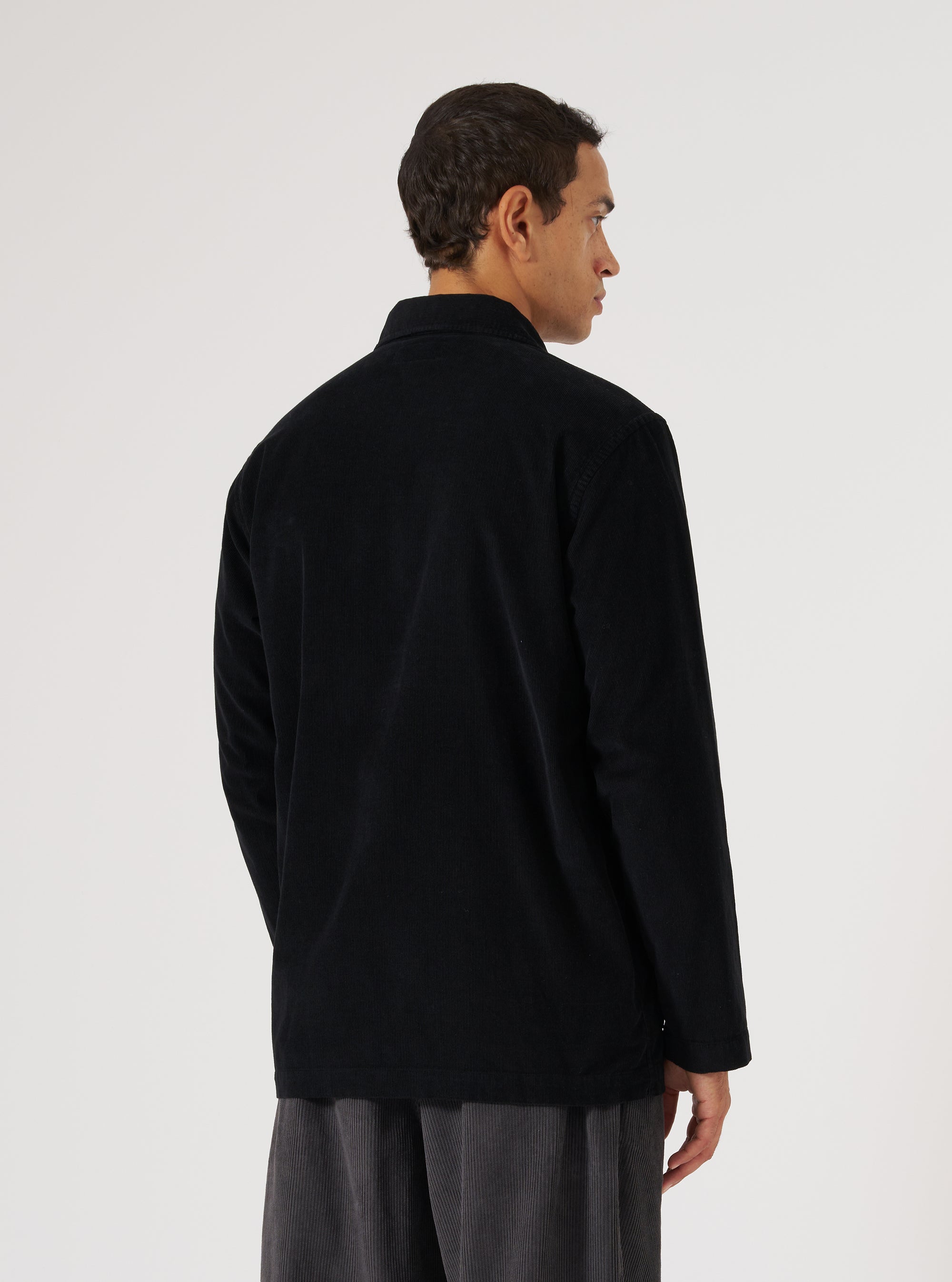 Black Fine Cord Bakers Overshirt