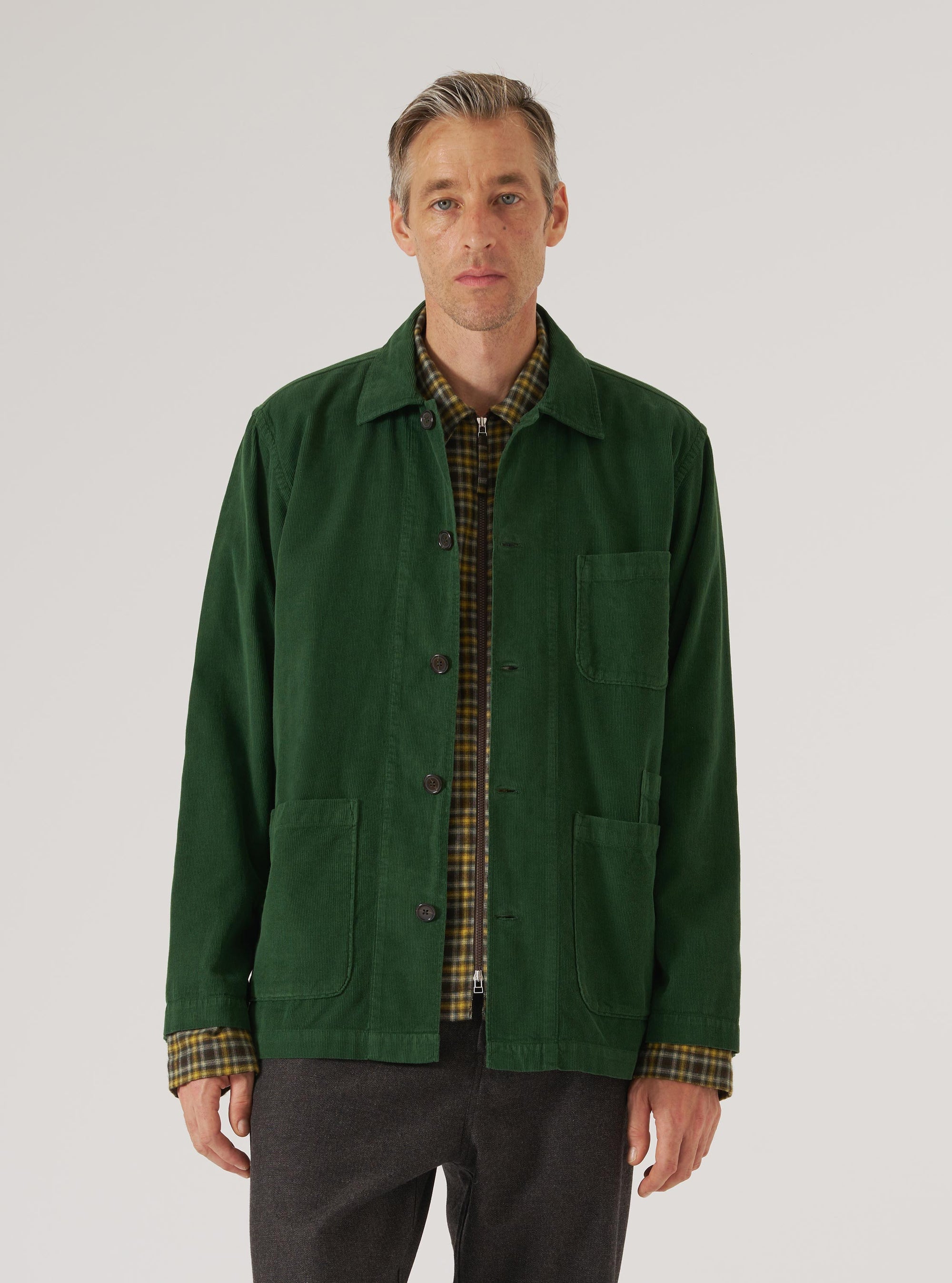 Green Fine Cord Bakers Overshirt