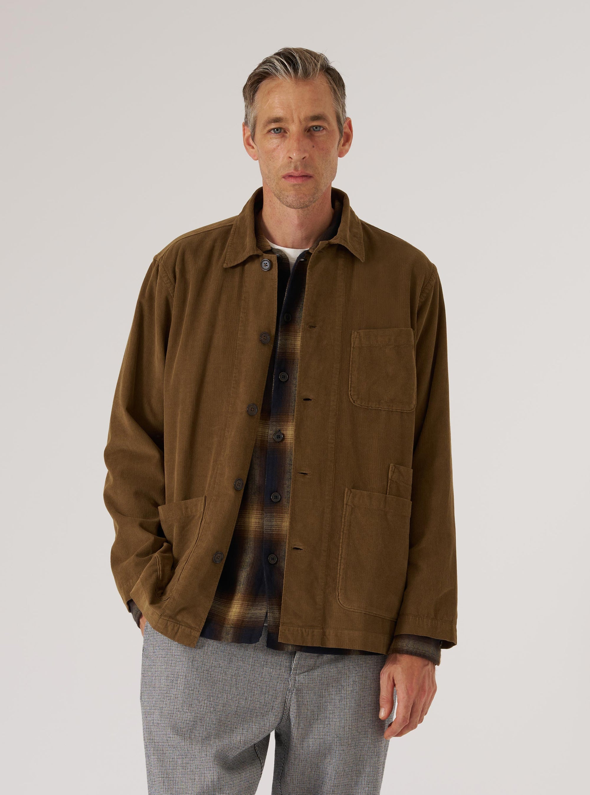 Khaki Fine Cord Bakers Overshirt