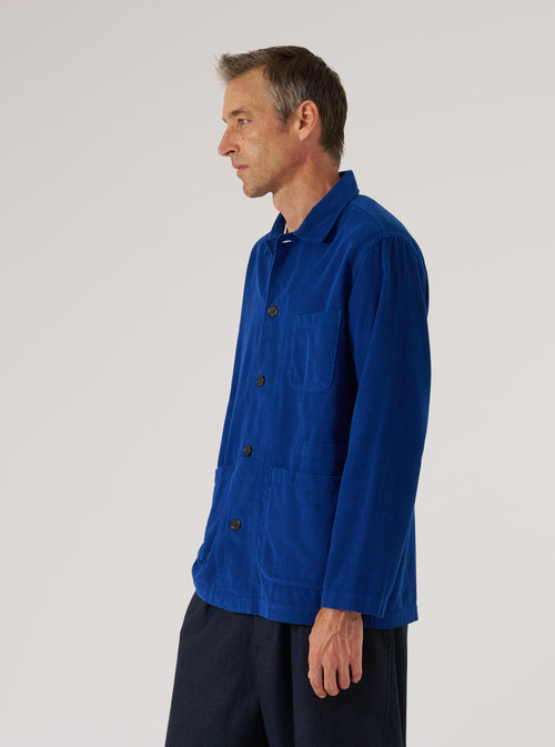 Work Blue Fine Cord Bakers Overshirt