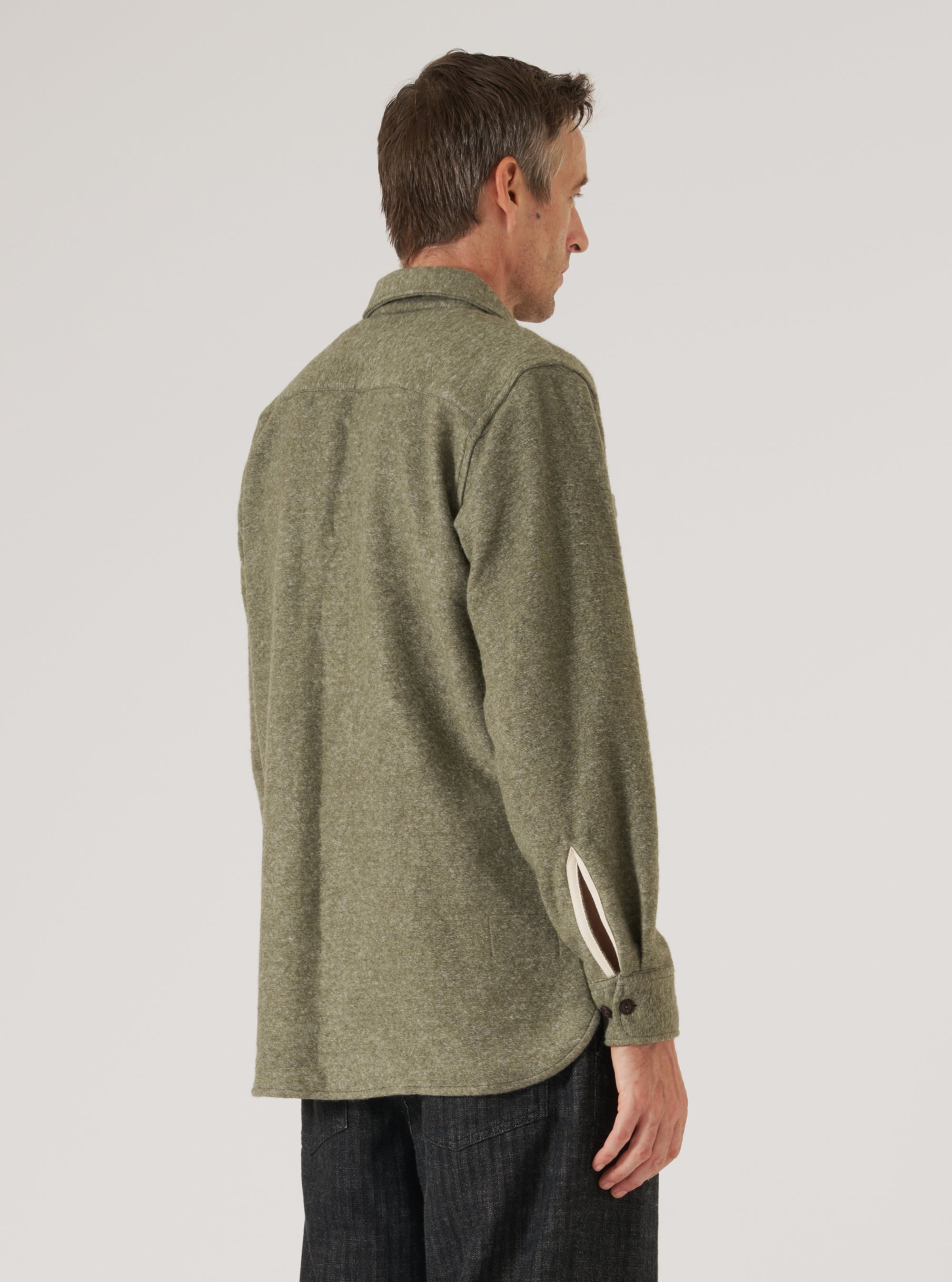 Pale Green Dam Marl Work Shirt