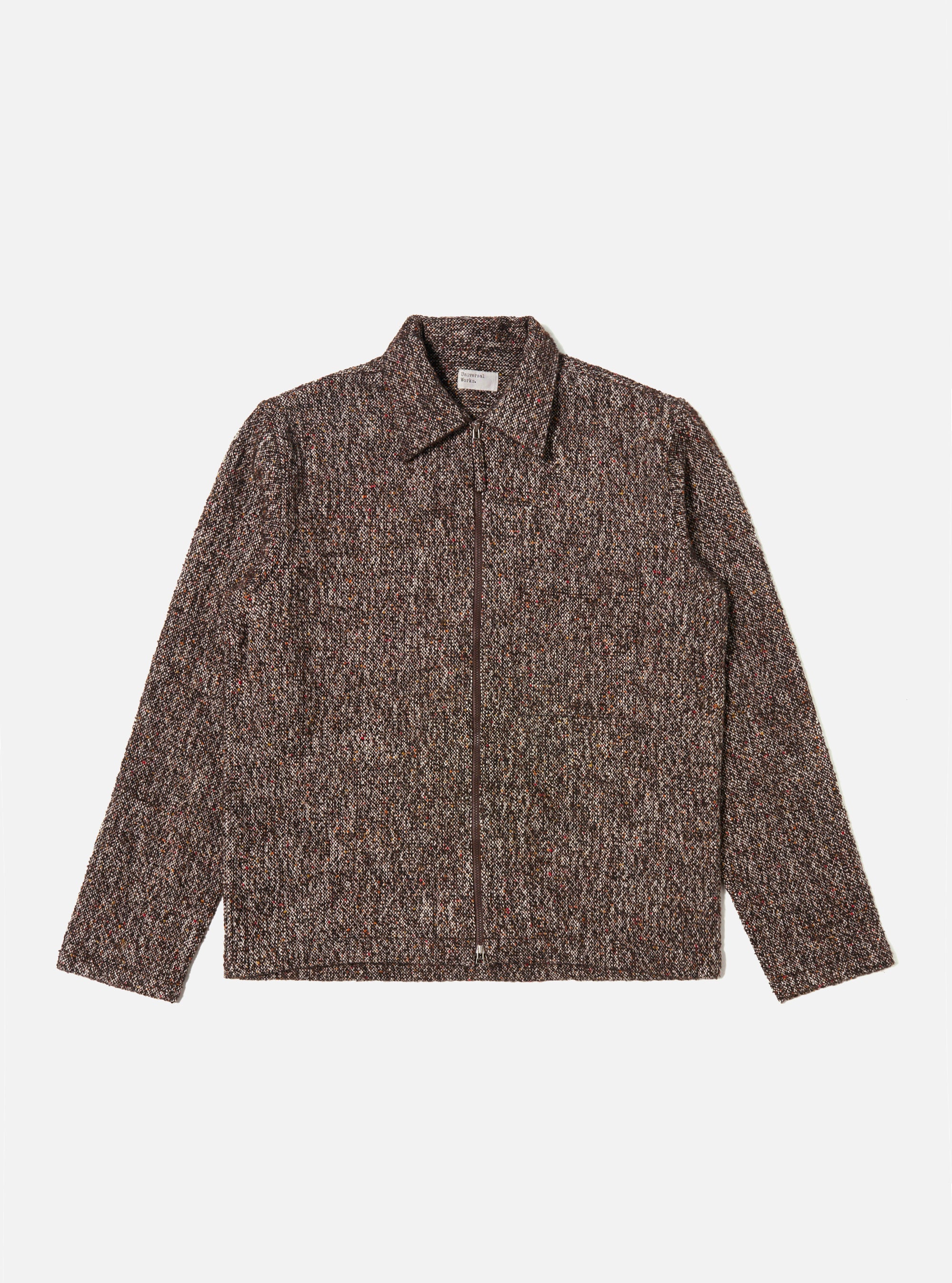Brown Sedona Tweed Zip Shirt