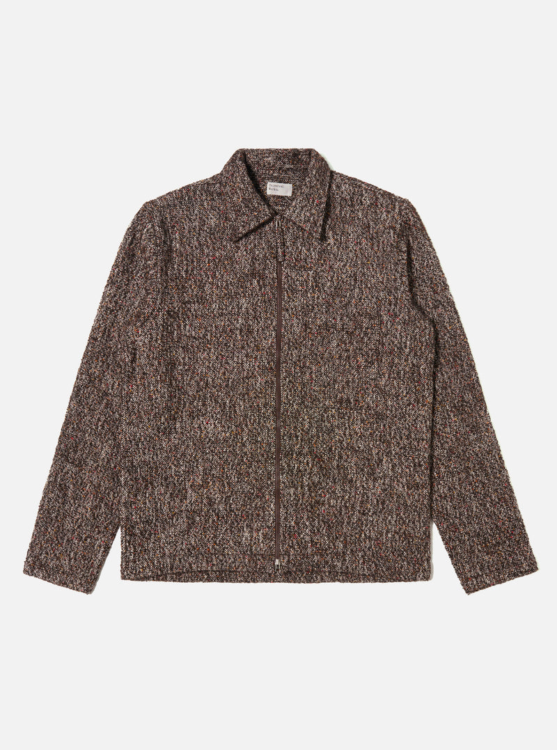 Brown Sedona Tweed Zip Shirt