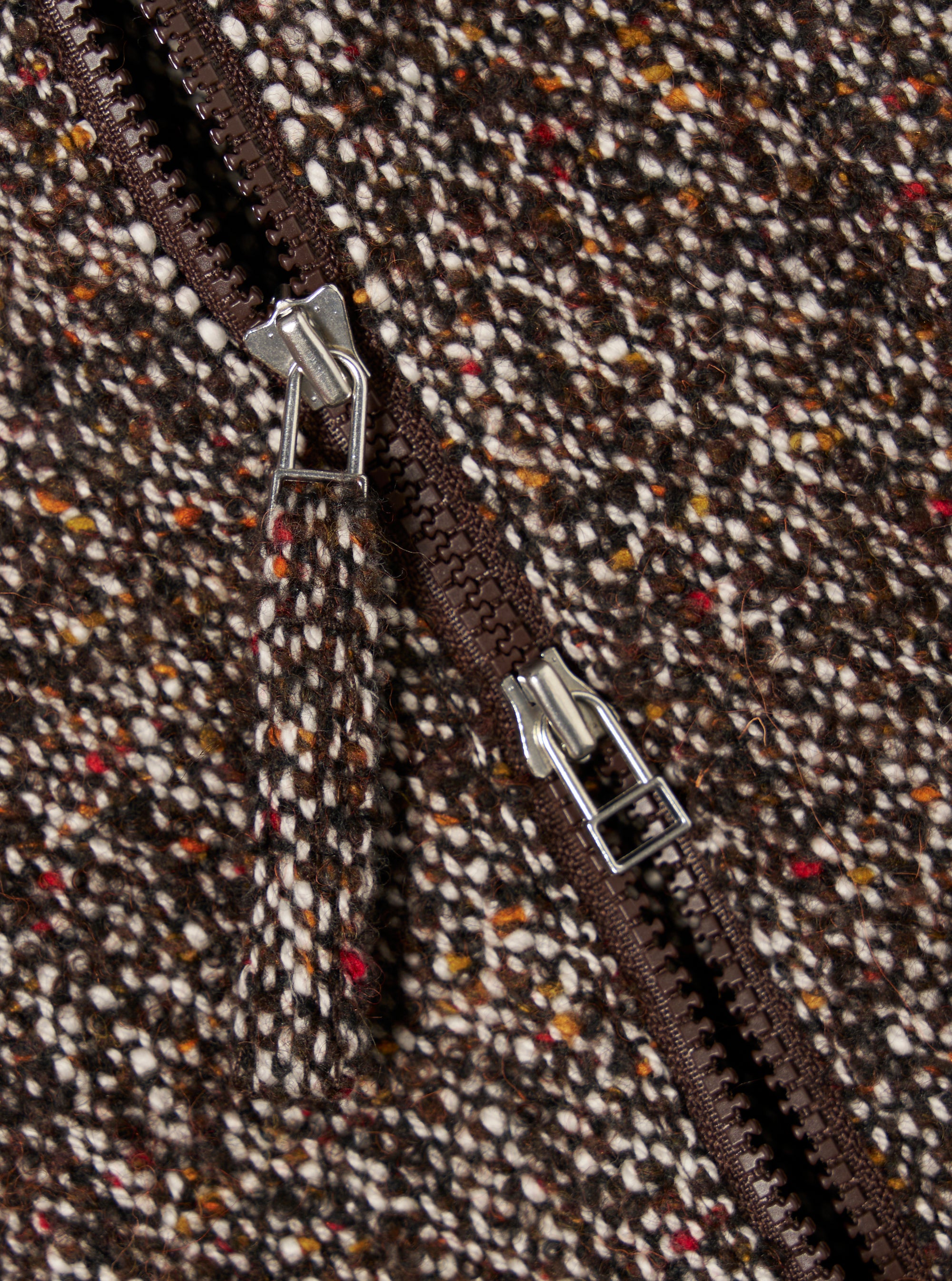 Brown Sedona Tweed Zip Shirt