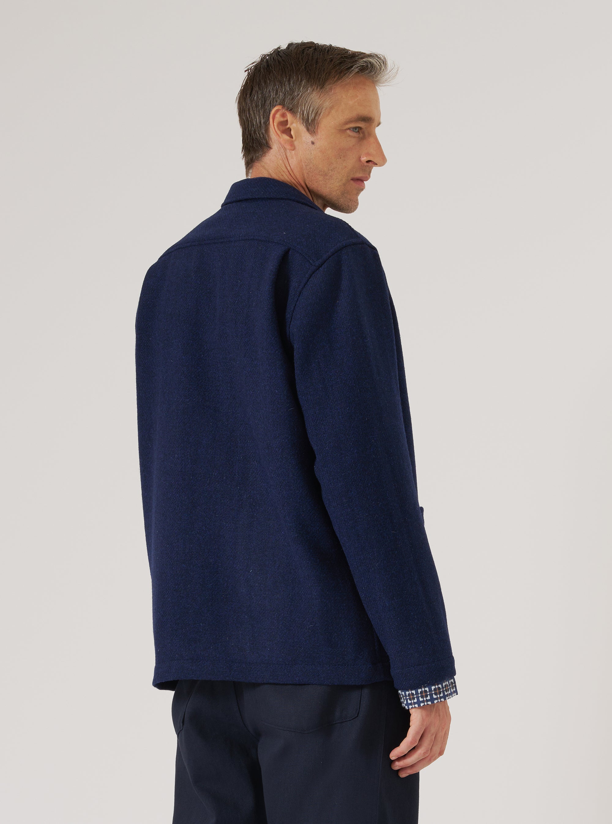 Indigo LW Harris Tweed Easy Jacket