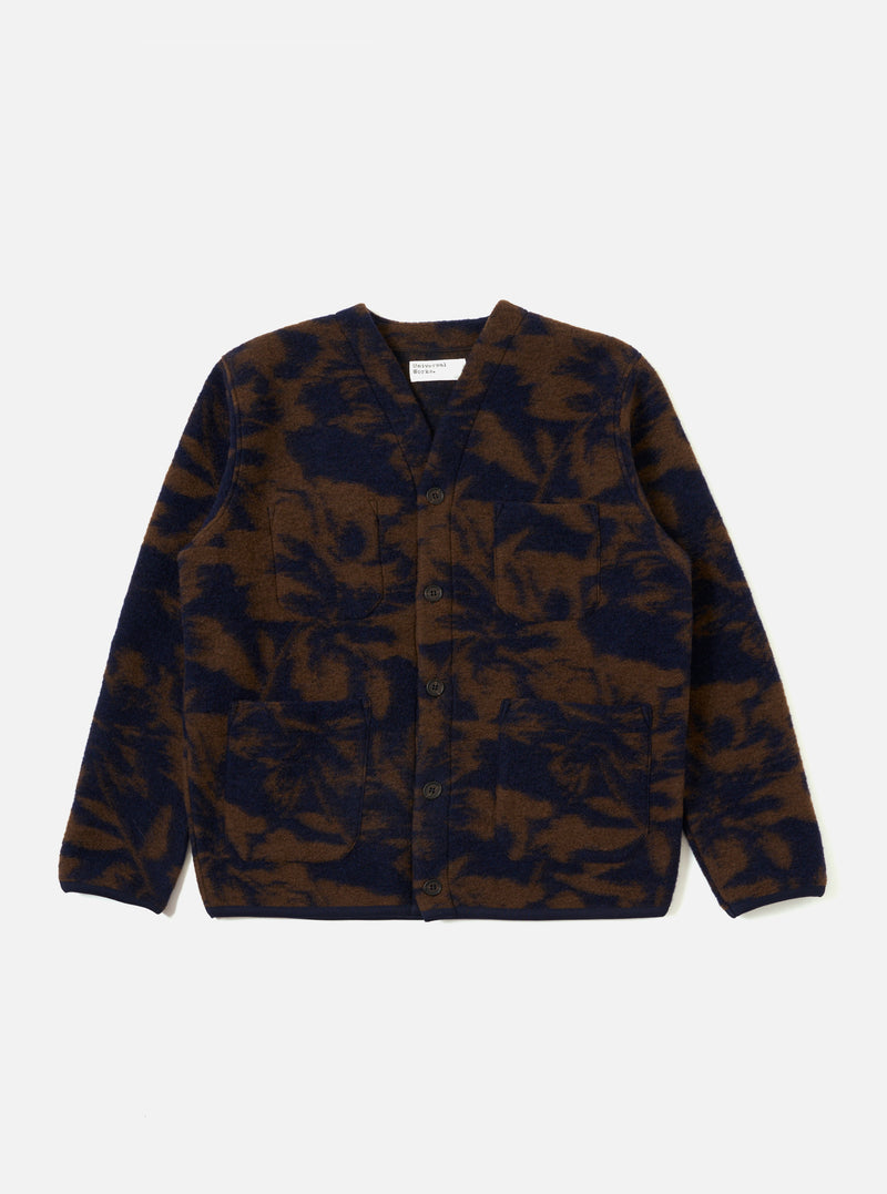 Navy/Brown Studio Fleece Cardigan