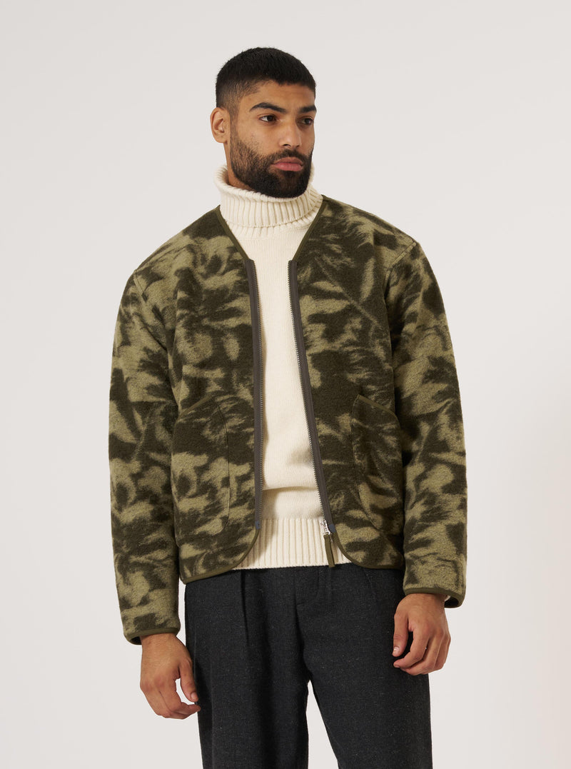 Green/Pale Green Studio Fleece Cardigan