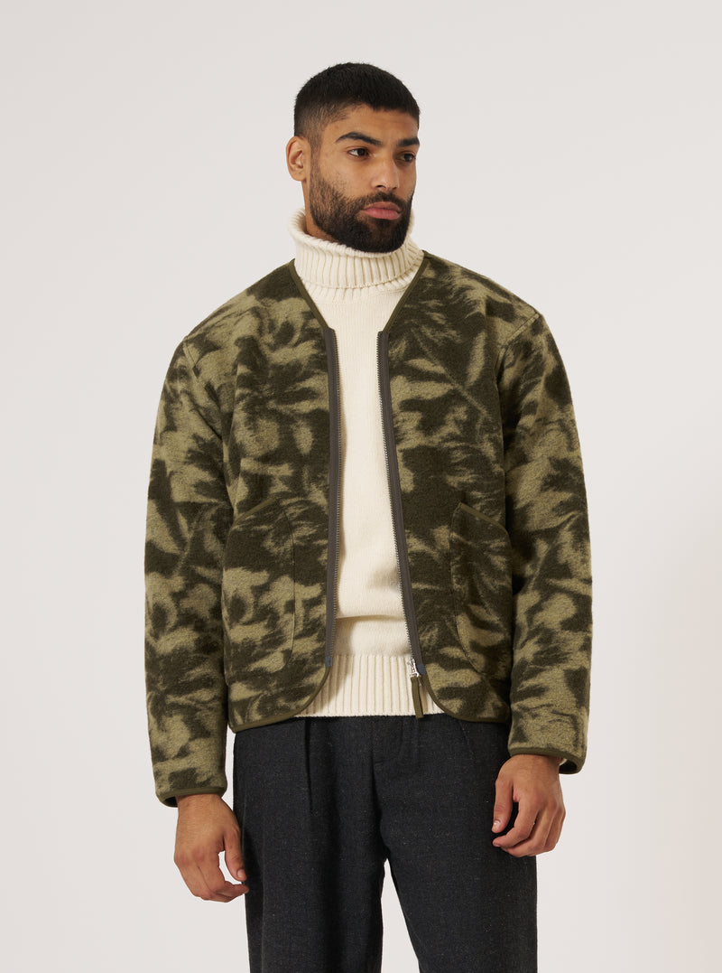 Green/Pale Green Studio Fleece Zip Liner Jacket
