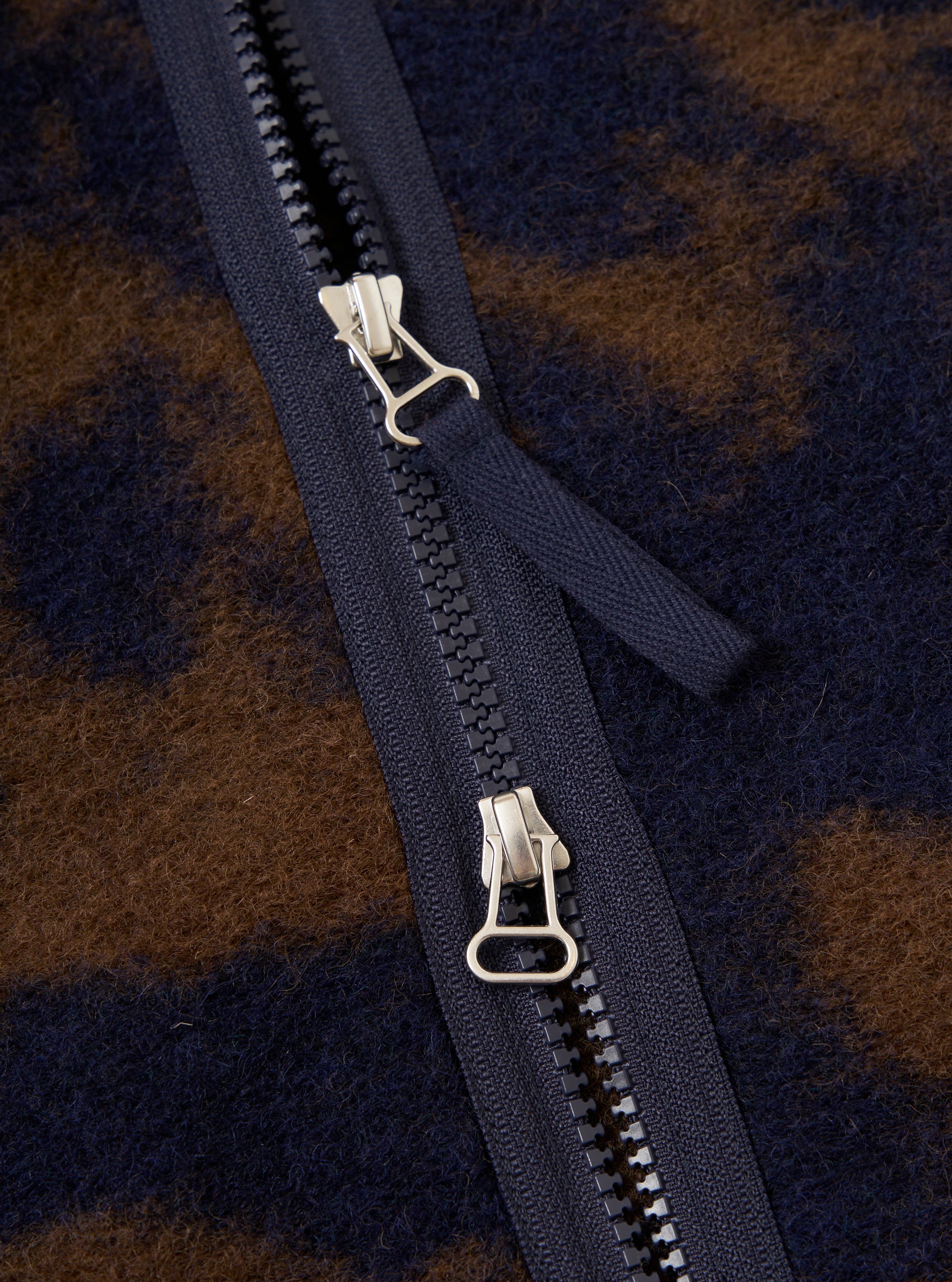 Navy/Brown Studio Fleece Zip Liner Jacket