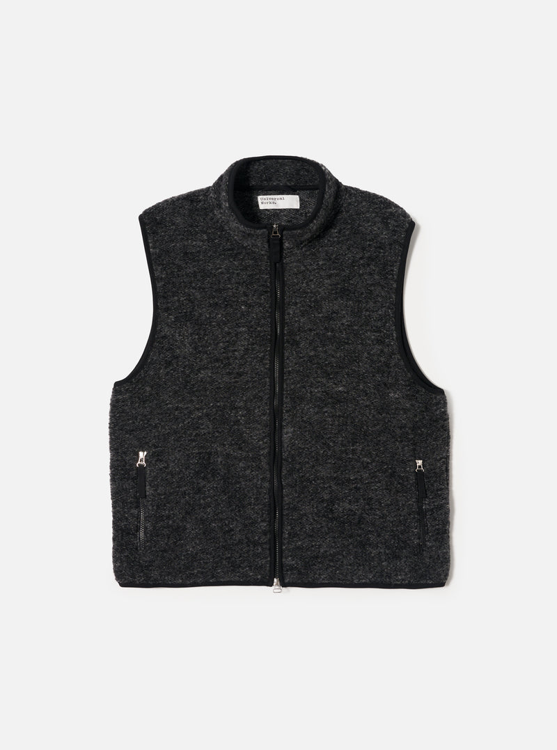 Black Six Wool Fleece Climbing Gilet