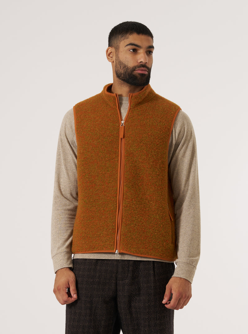 Orange Six Wool Fleece Climbing Gilet