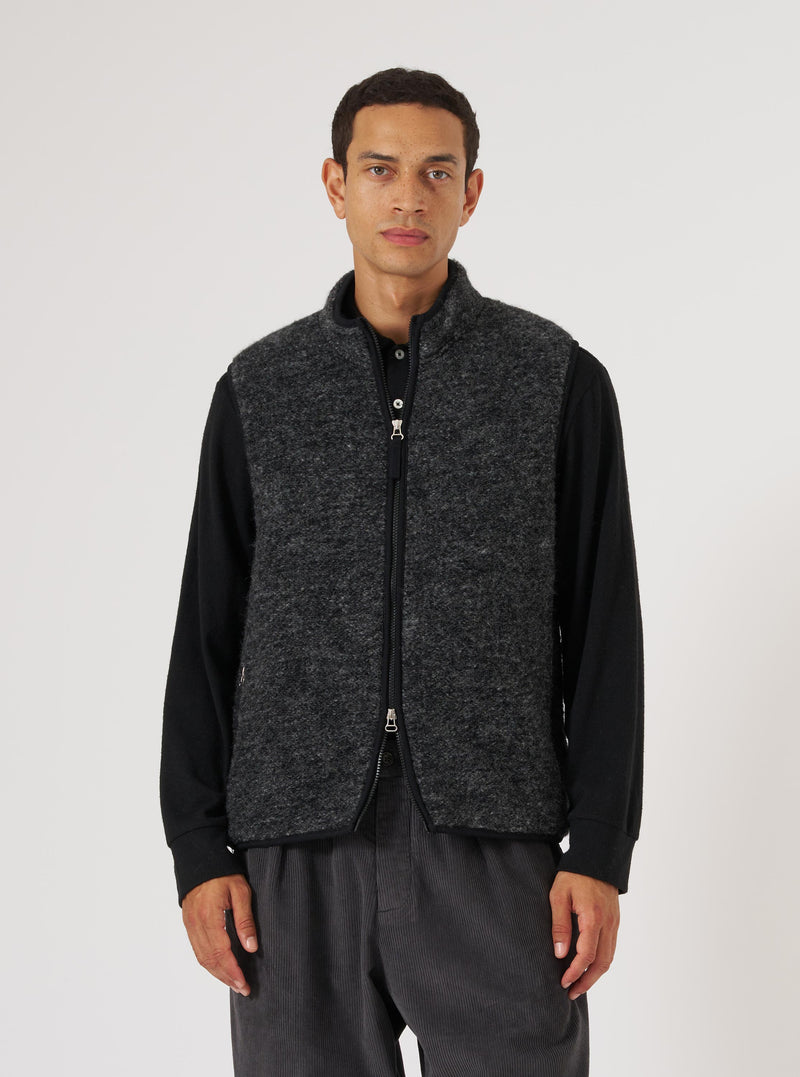 Black Six Wool Fleece Climbing Gilet