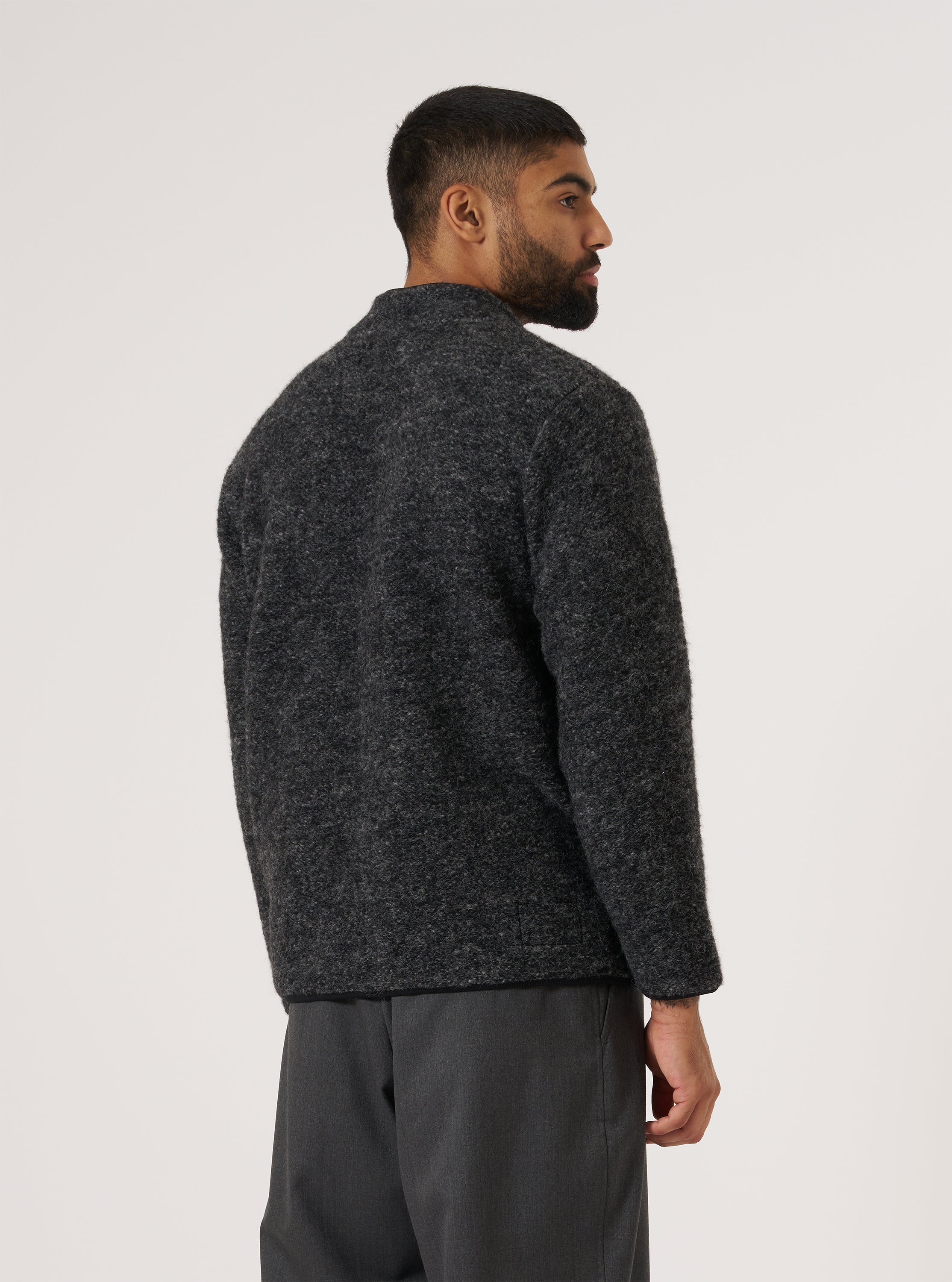 kolor ダークグレー ウールジャケット Men's Black Six Wool Fleece Climbing Jacket – Universal Works