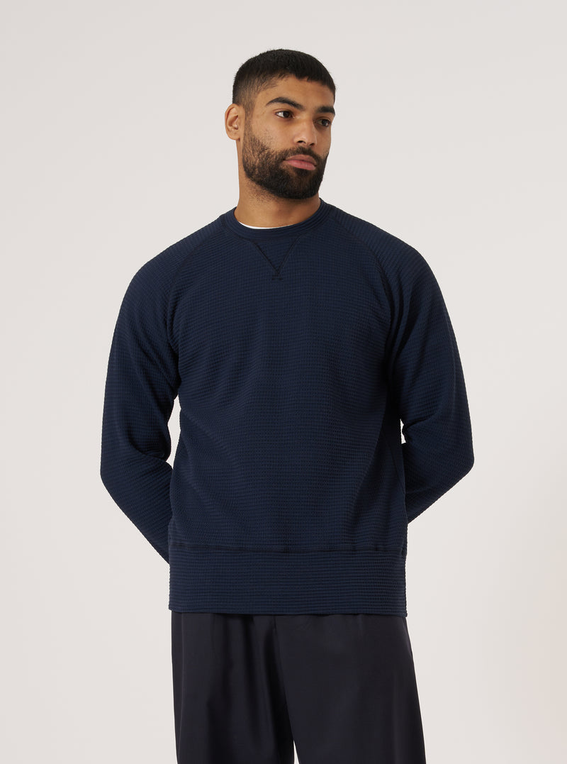 Navy Fantasy Interlock Mr K Crew Sweatshirt