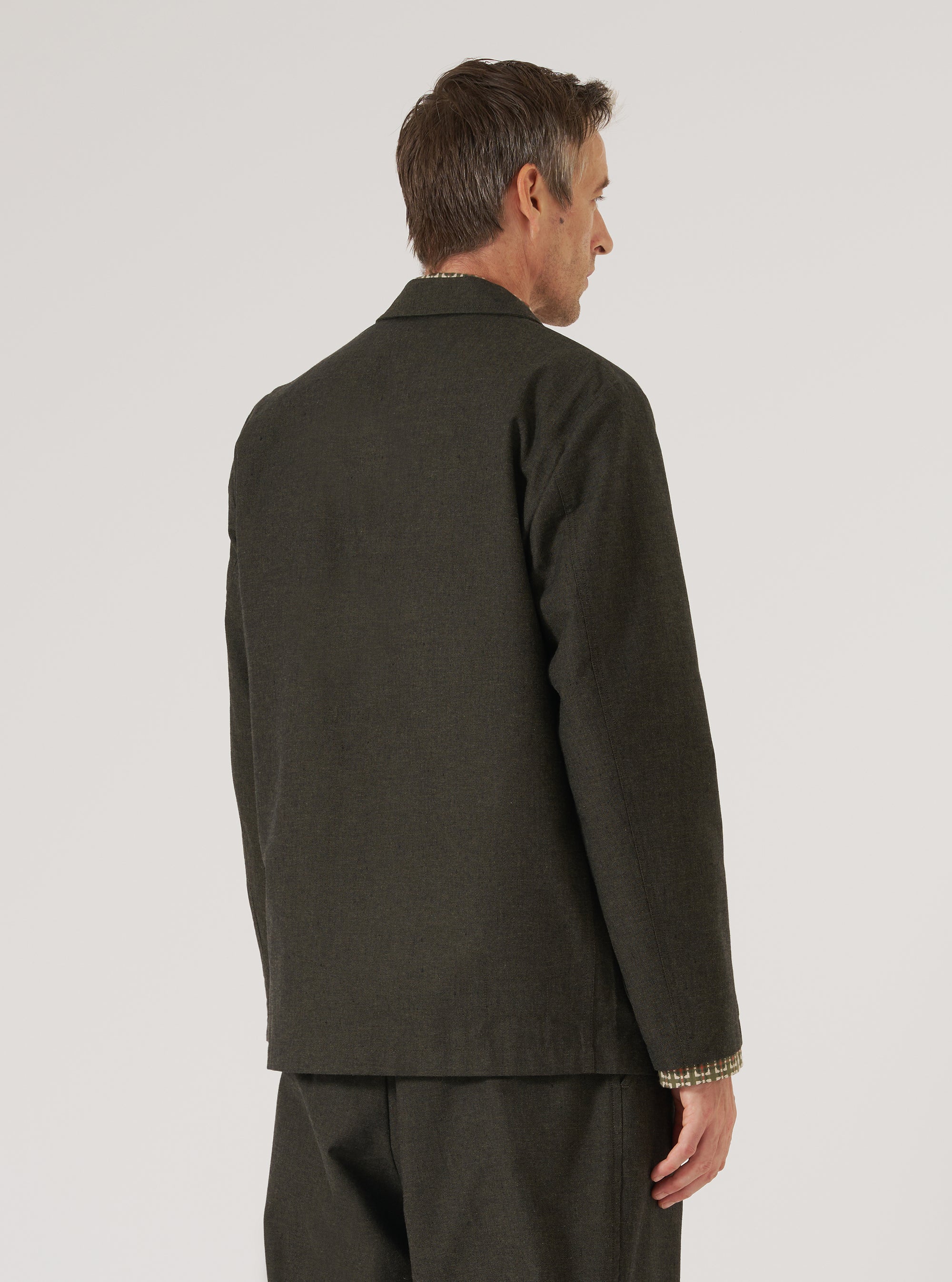 Olive Lucca Suiting Three Button Jacket