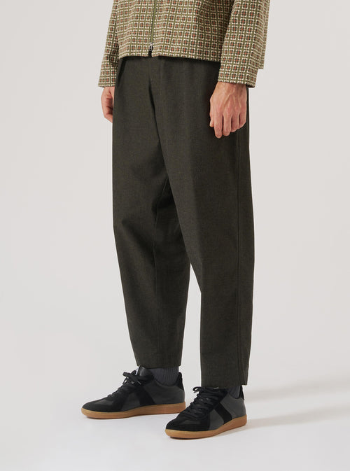 Olive Lucca Suiting Pleated Track Pant