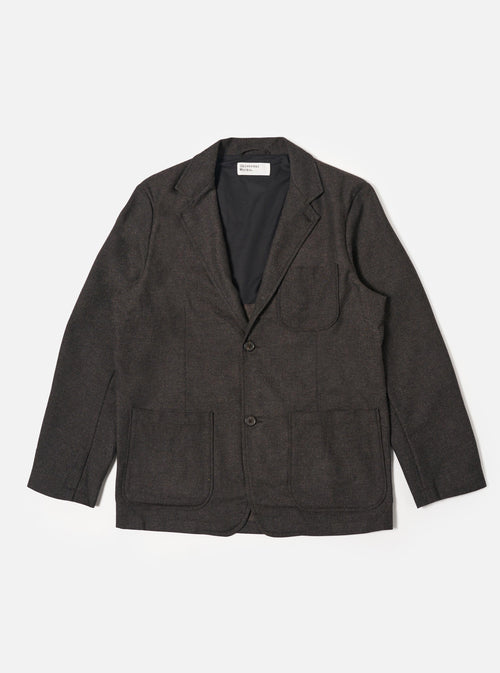 Brown Upcycled Italian Tweed Two Button Jacket