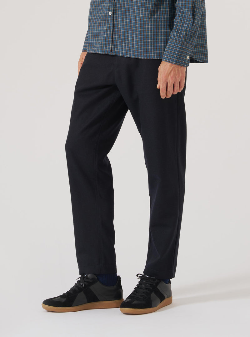 Dark Navy Upcycled Italian Tweed Military Chino