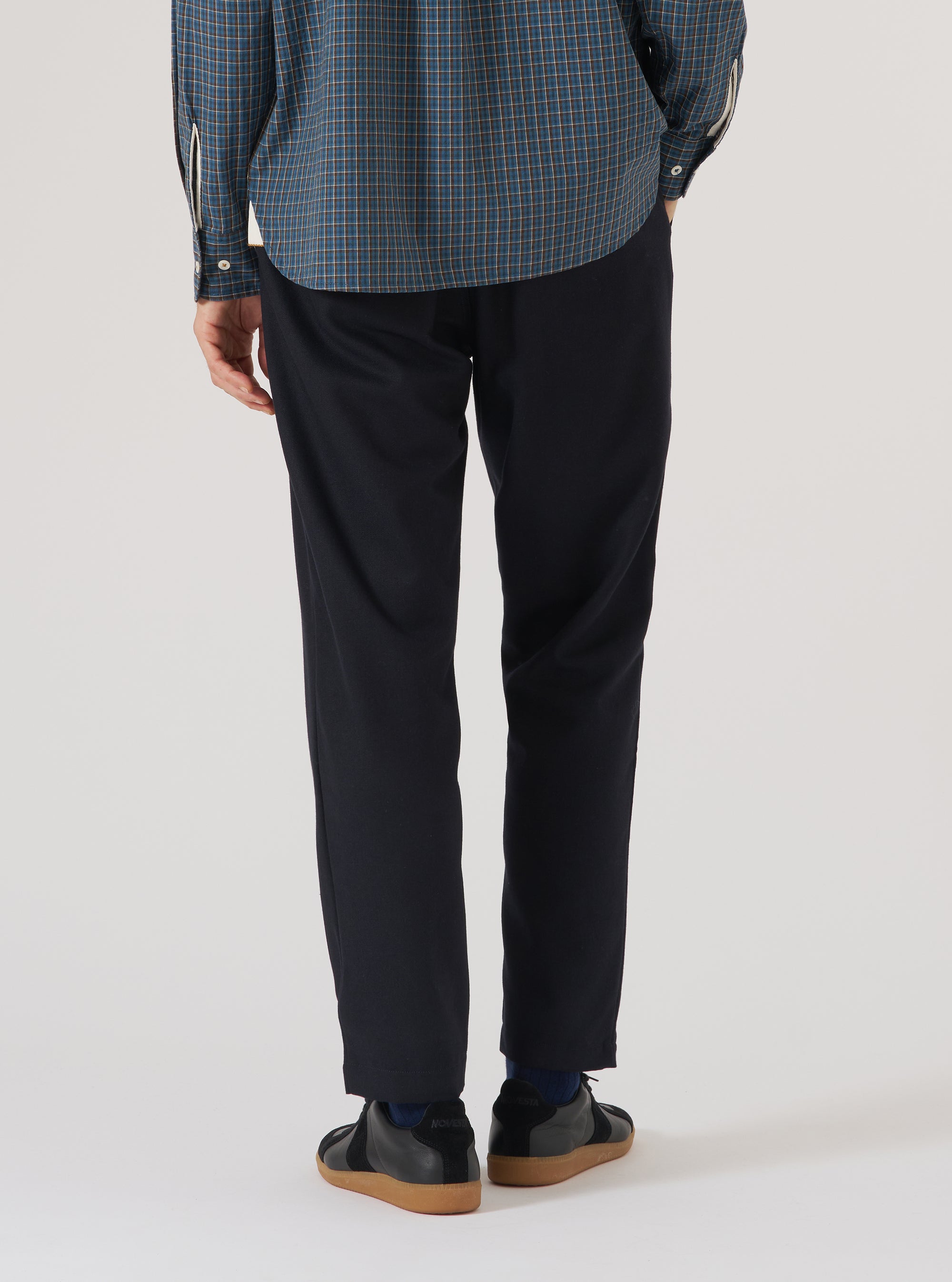 Dark Navy Upcycled Italian Tweed Military Chino